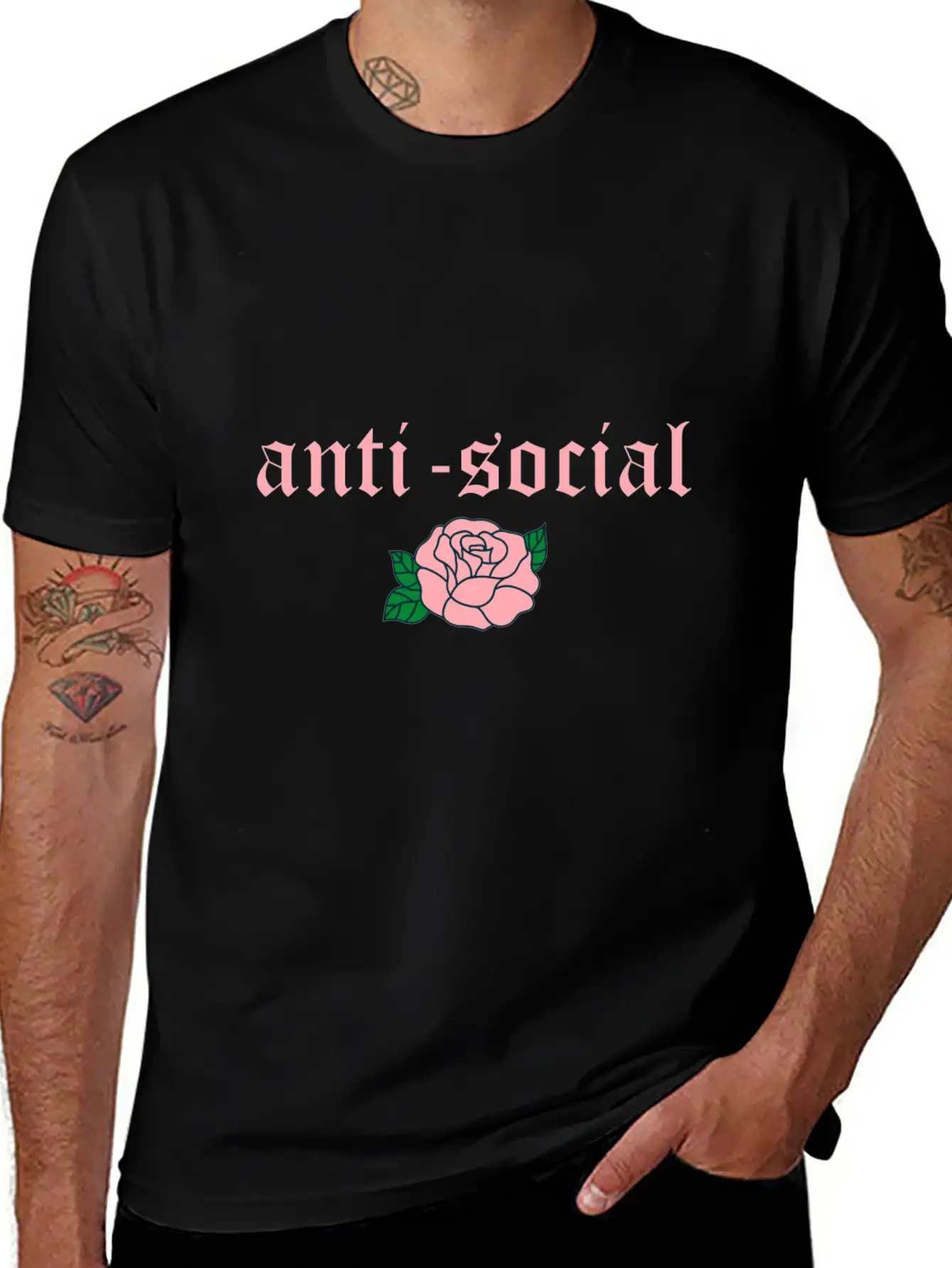 Anti Social Rose Soft Grunge Teen E-girl Gift Timeless Short Sleeve Tee – Comfy And Minimalist Design
