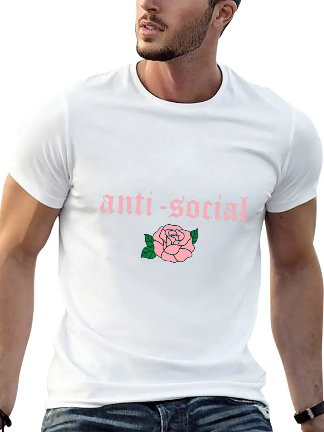 Anti Social Rose Soft Grunge Teen E-girl Gift Timeless Short Sleeve Tee – Comfy And Minimalist Design