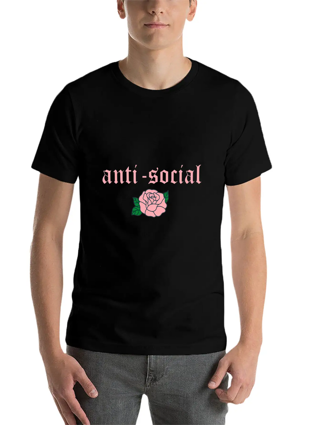 Anti Social Rose Soft Grunge Teen E-girl Gift Timeless Short Sleeve Tee – Comfy And Minimalist Design