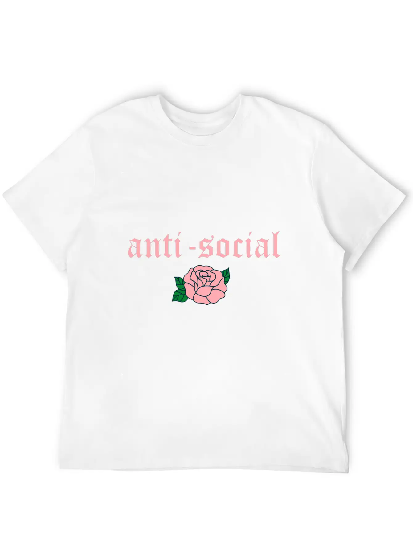 Anti Social Rose Soft Grunge Teen E-girl Gift Timeless Short Sleeve Tee – Comfy And Minimalist Design