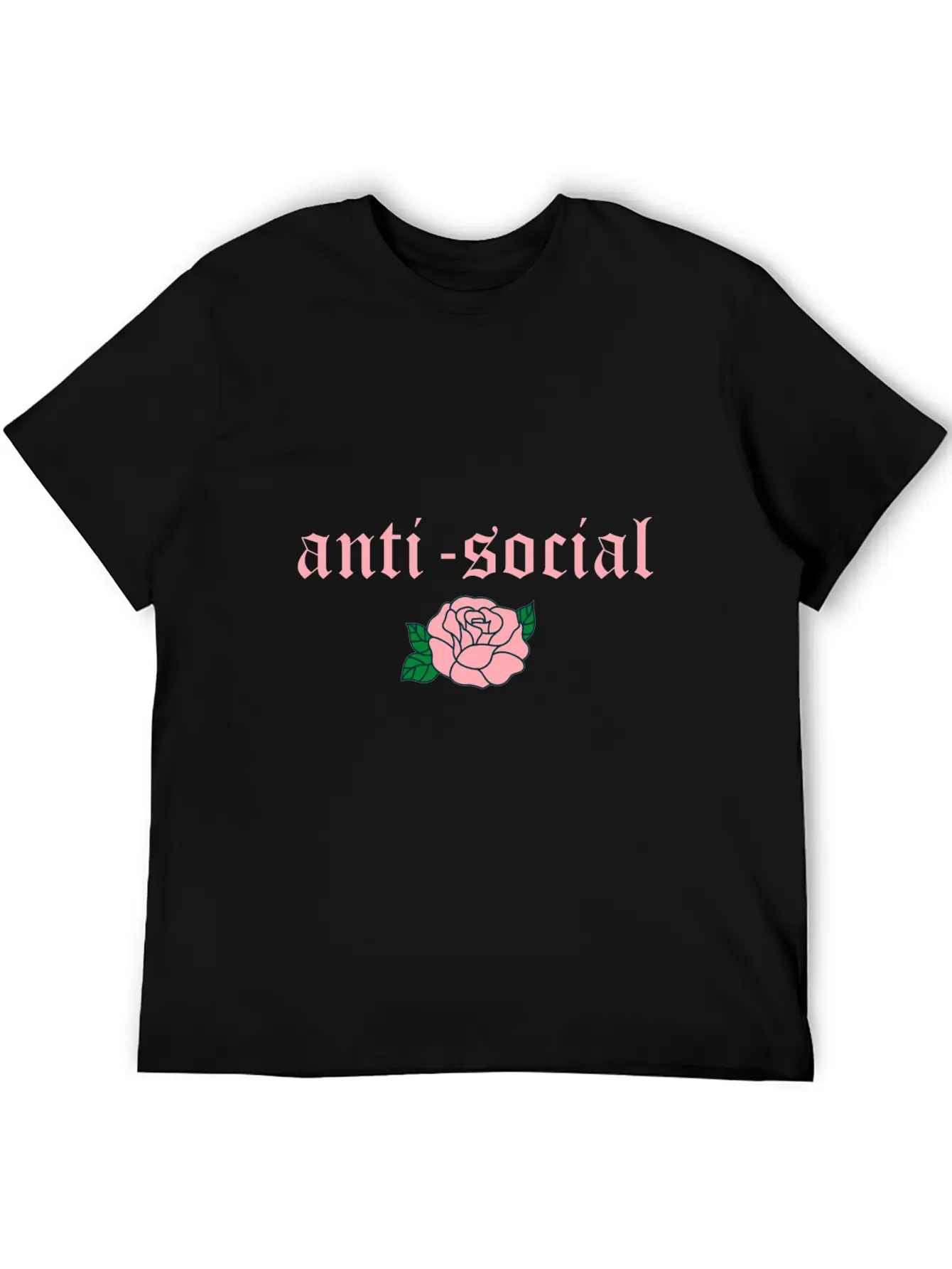 Anti Social Rose Soft Grunge Teen E-girl Gift Timeless Short Sleeve Tee – Comfy And Minimalist Design