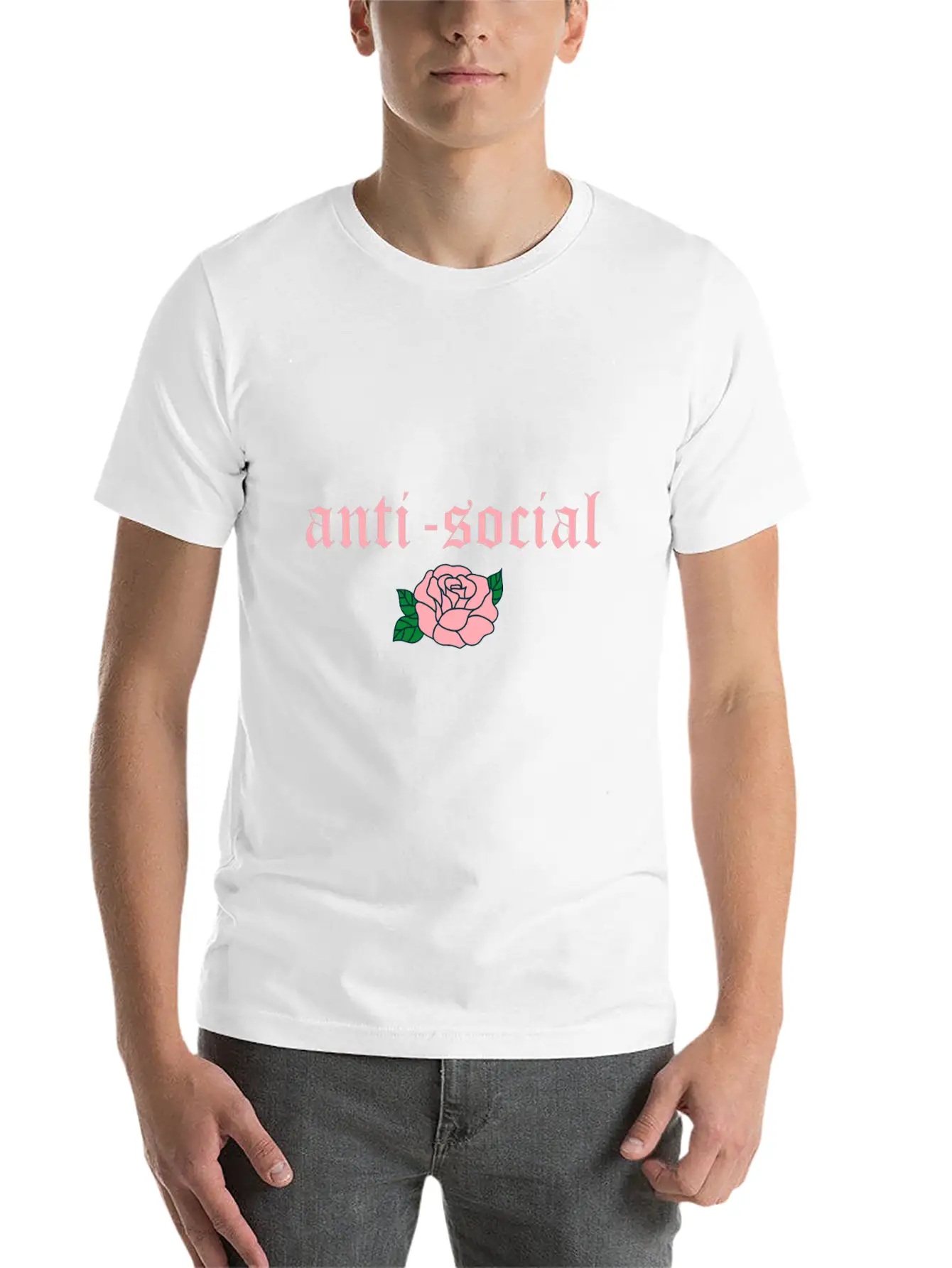 Anti Social Rose Soft Grunge Teen E-girl Gift Timeless Short Sleeve Tee – Comfy And Minimalist Design