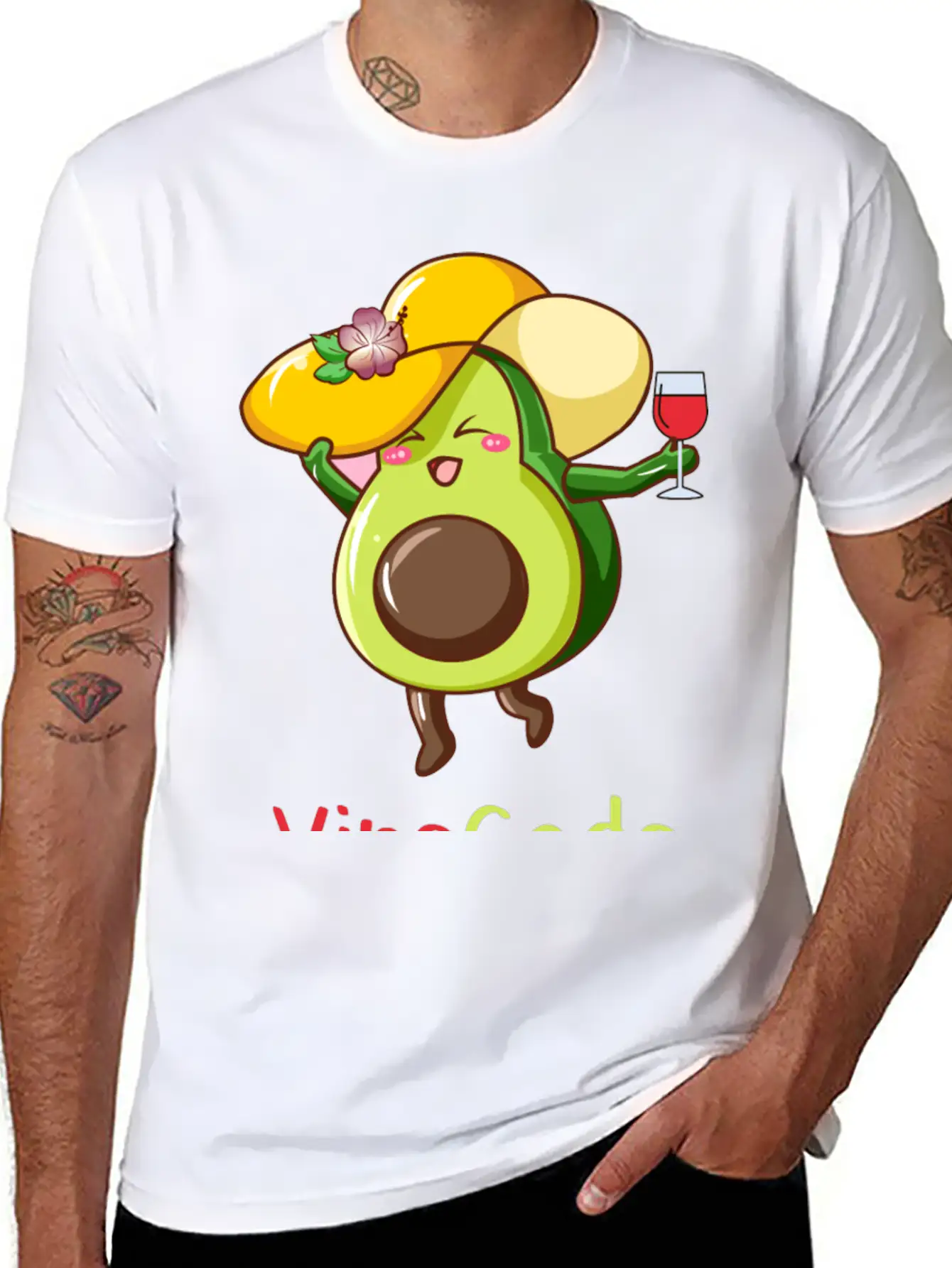 Avocato Avocado Cat Vegan Vegetarian Modern Fit Casual T-Shirt – Clean And Versatile Design