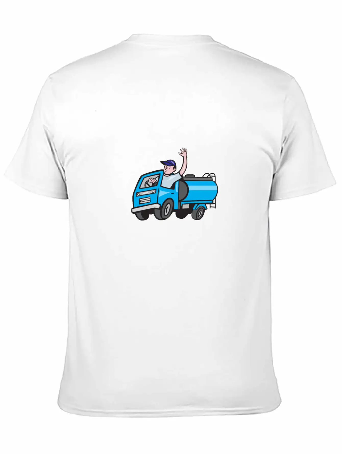 Baby Tanker Truck Driver Waving Cartoon Modern Fit Casual T-Shirt – Clean And Versatile Design