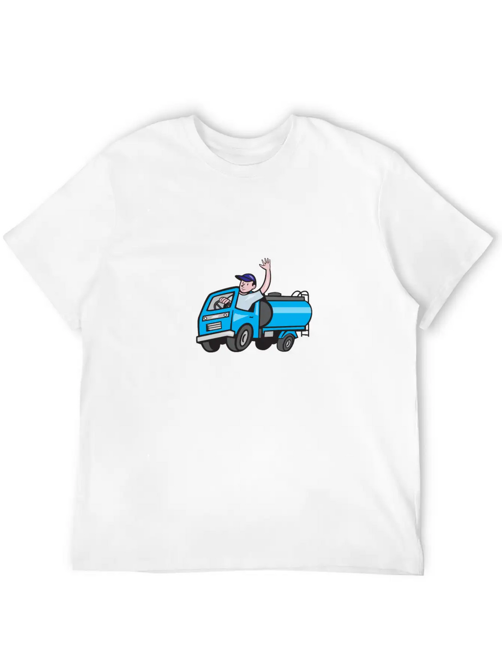 Baby Tanker Truck Driver Waving Cartoon Modern Fit Casual T-Shirt – Clean And Versatile Design