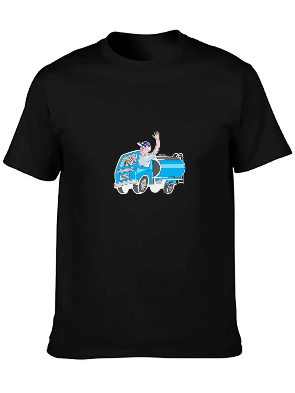 Baby Tanker Truck Driver Waving Cartoon Modern Fit Casual T-Shirt – Clean And Versatile Design