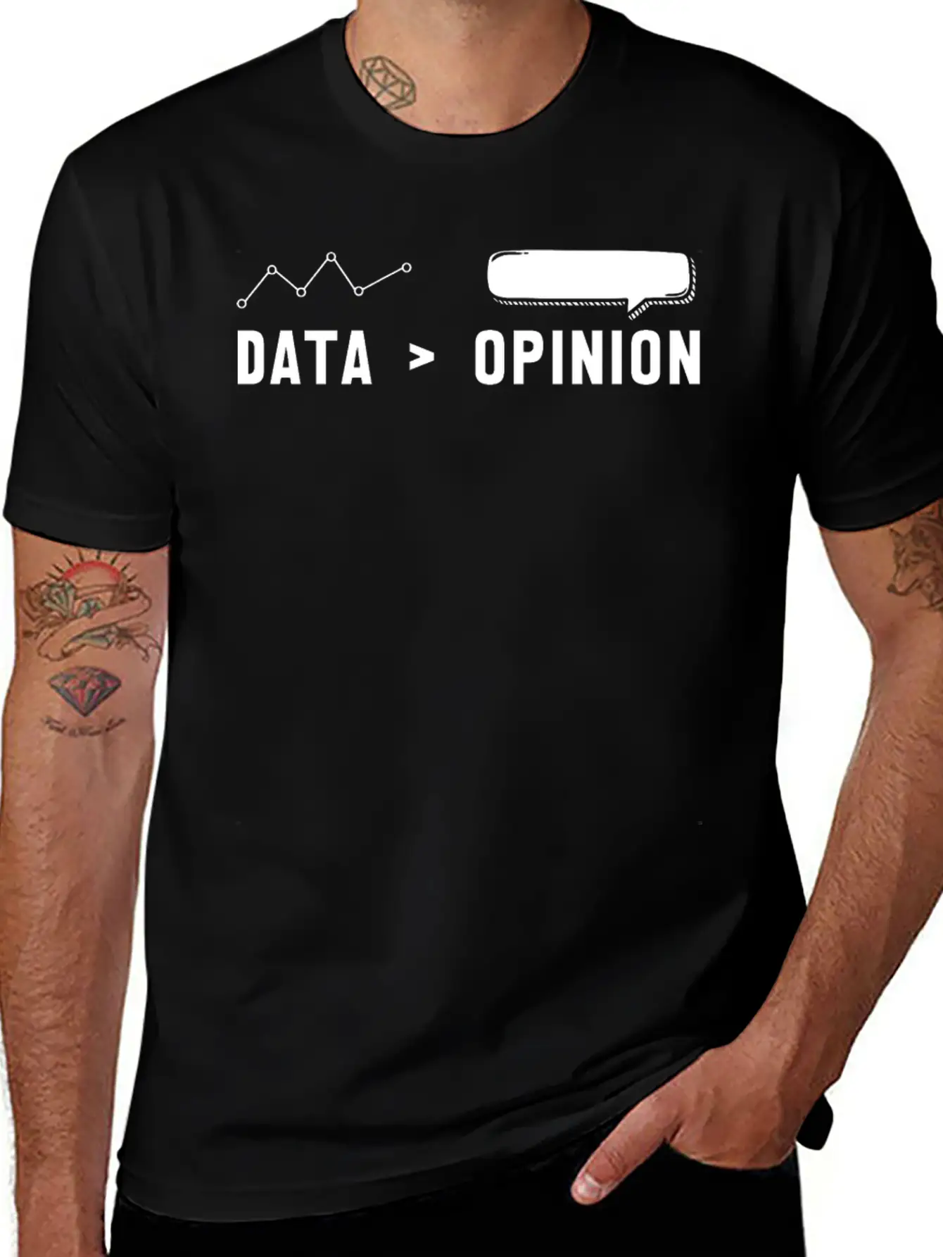 Big Data, Data Analyst, Data Bigger Than Opinion Modern Fit Casual T-Shirt – Clean And Versatile Design