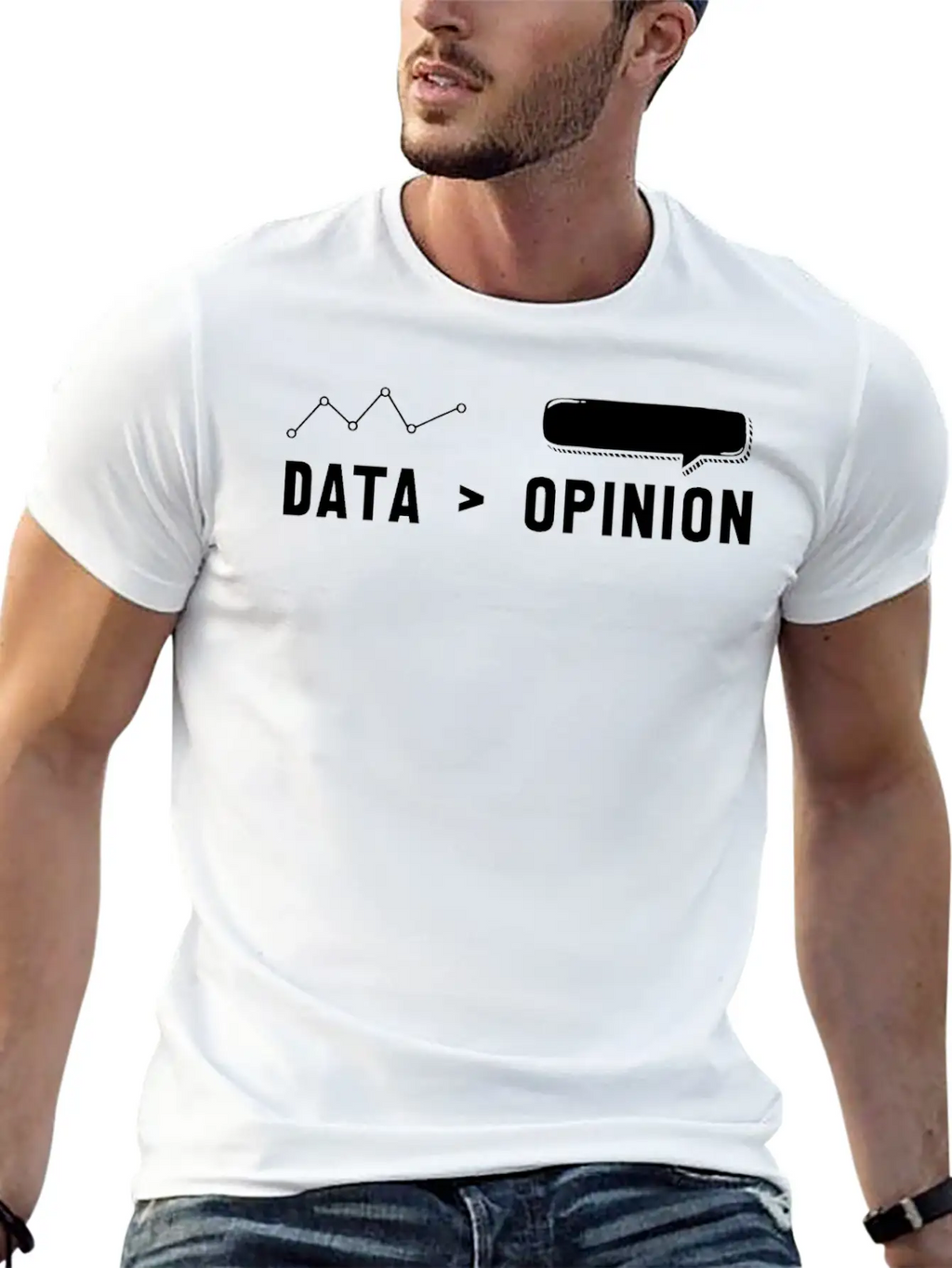 Big Data, Data Analyst, Data Bigger Than Opinion Modern Fit Casual T-Shirt – Clean And Versatile Design