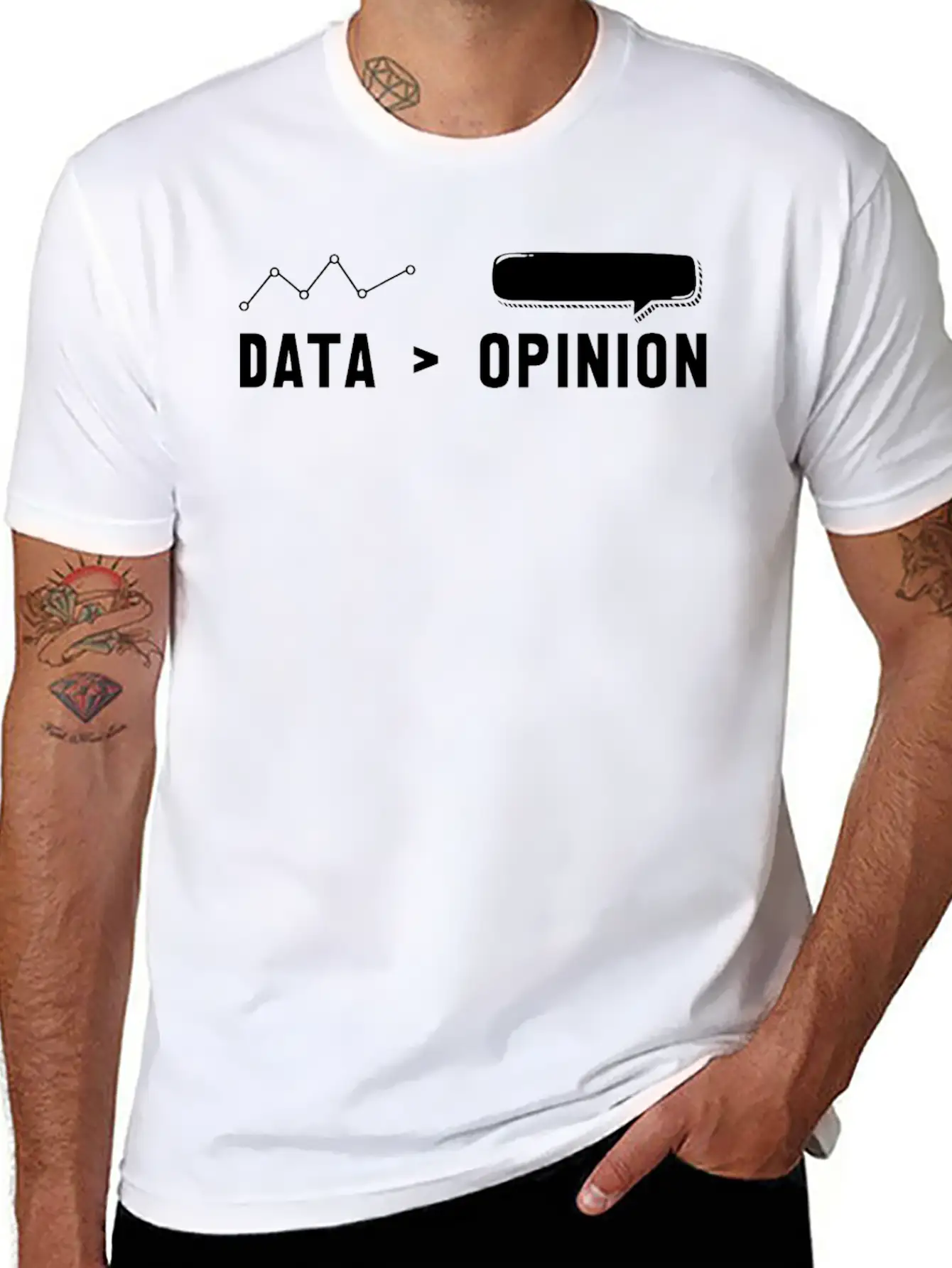 Big Data, Data Analyst, Data Bigger Than Opinion Modern Fit Casual T-Shirt – Clean And Versatile Design