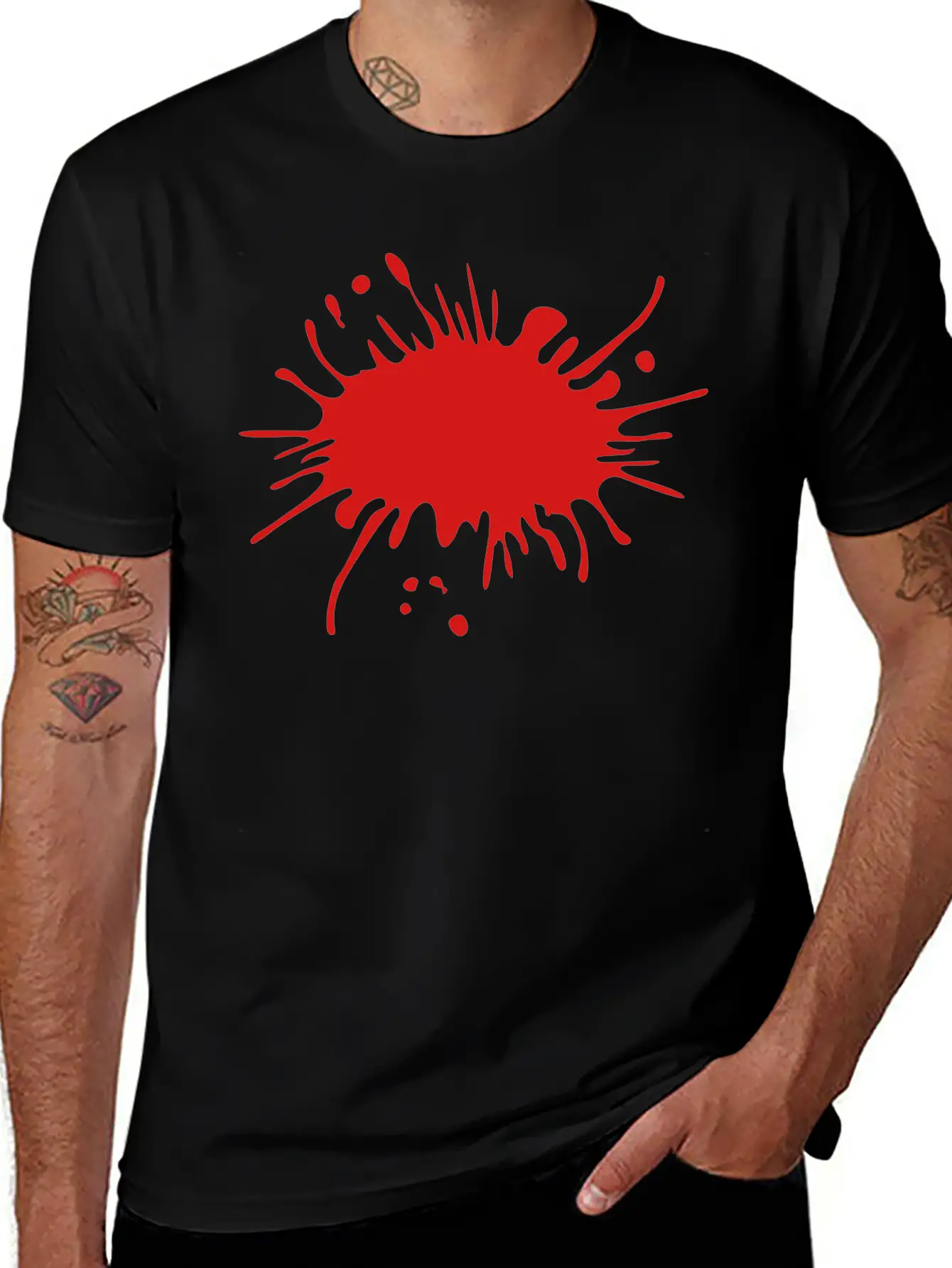 Blood Splatter Timeless Short Sleeve Tee – Comfy And Minimalist Design