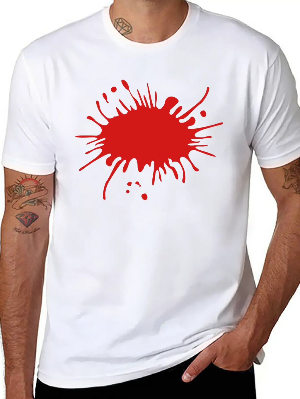 Blood Splatter Timeless Short Sleeve Tee – Comfy And Minimalist Design