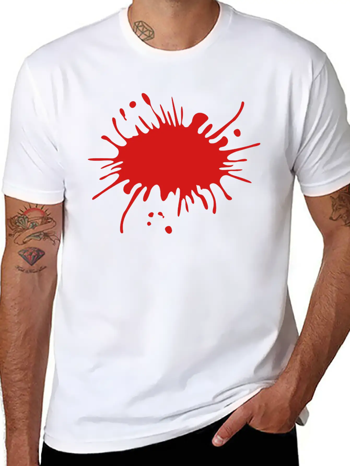 Blood Splatter Timeless Short Sleeve Tee – Comfy And Minimalist Design