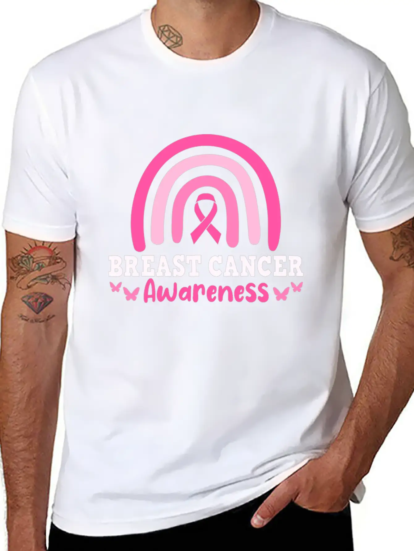 Breast Cancer Awareness Modern Fit Casual T-Shirt – Clean And Versatile Design