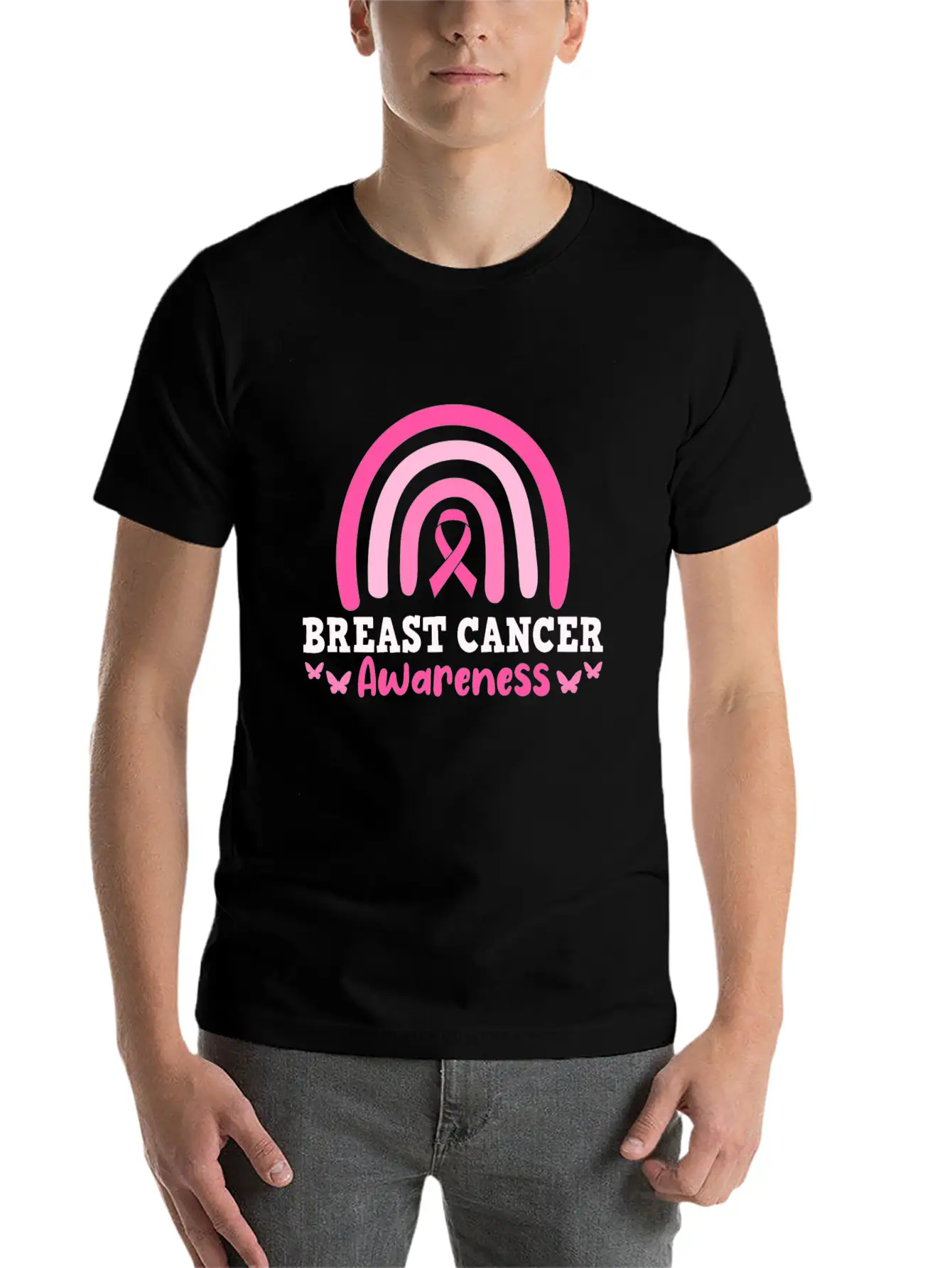 Breast Cancer Awareness Modern Fit Casual T-Shirt – Clean And Versatile Design