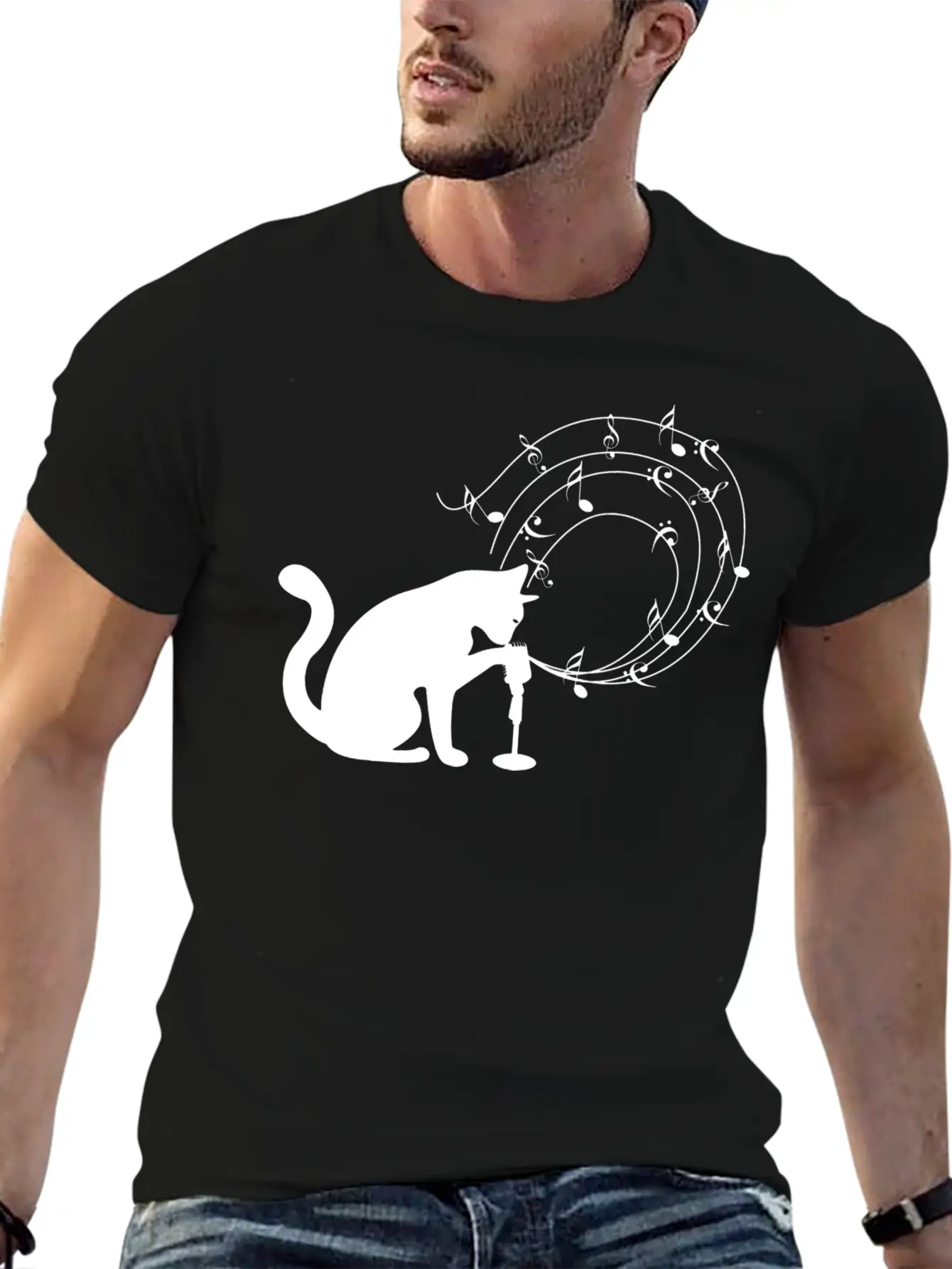 Cat Music Modern Fit Casual T-Shirt – Clean And Versatile Design