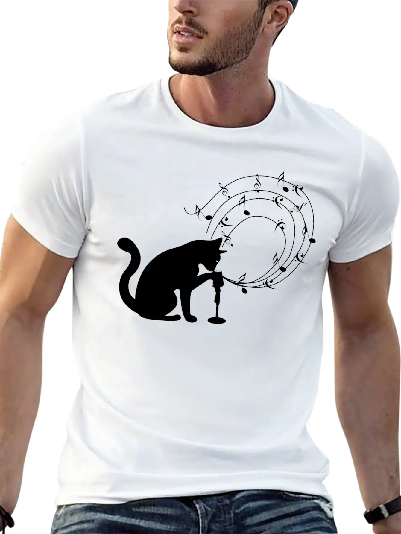 Cat Music Modern Fit Casual T-Shirt – Clean And Versatile Design