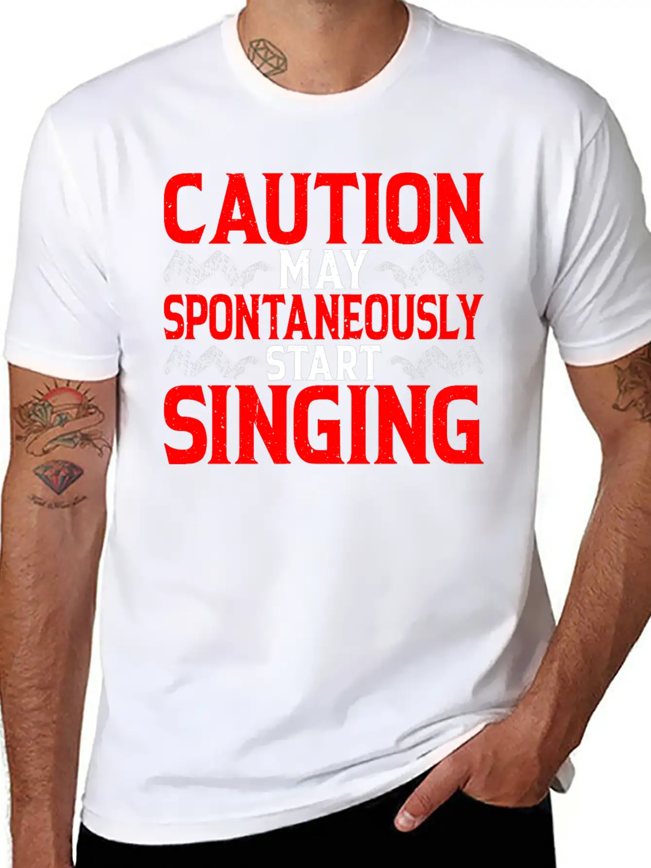 Caution, May Spontaneously Start Singing 4 Modern Fit Casual T-Shirt – Clean And Versatile Design