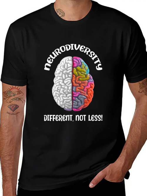 "Different, Not Less" Neurodiversity Timeless Short Sleeve Tee – Comfy And Minimalist Design