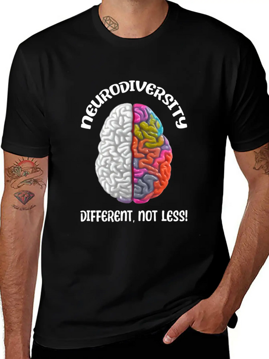 "Different, Not Less" Neurodiversity Timeless Short Sleeve Tee – Comfy And Minimalist Design