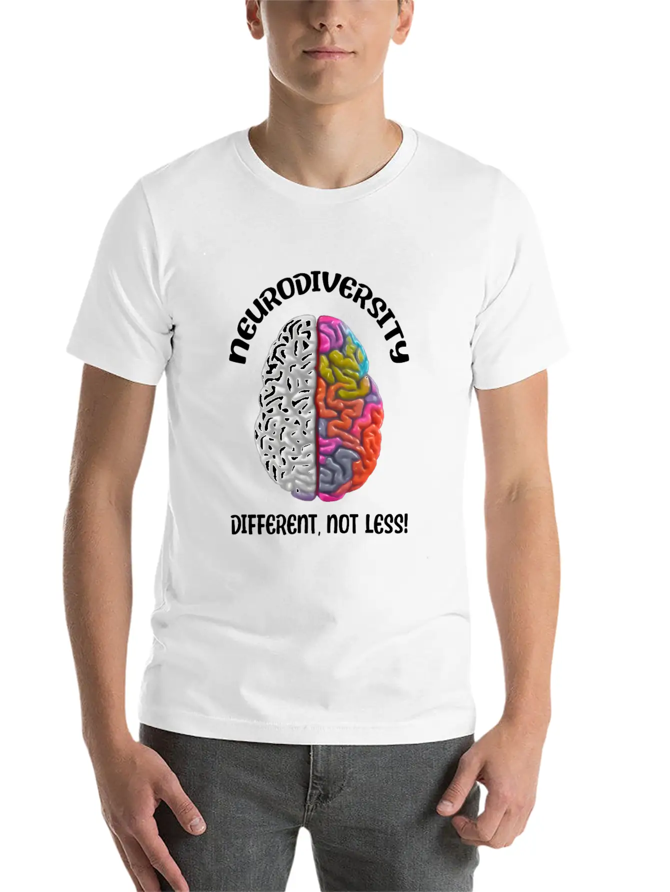 "Different, Not Less" Neurodiversity Timeless Short Sleeve Tee – Comfy And Minimalist Design