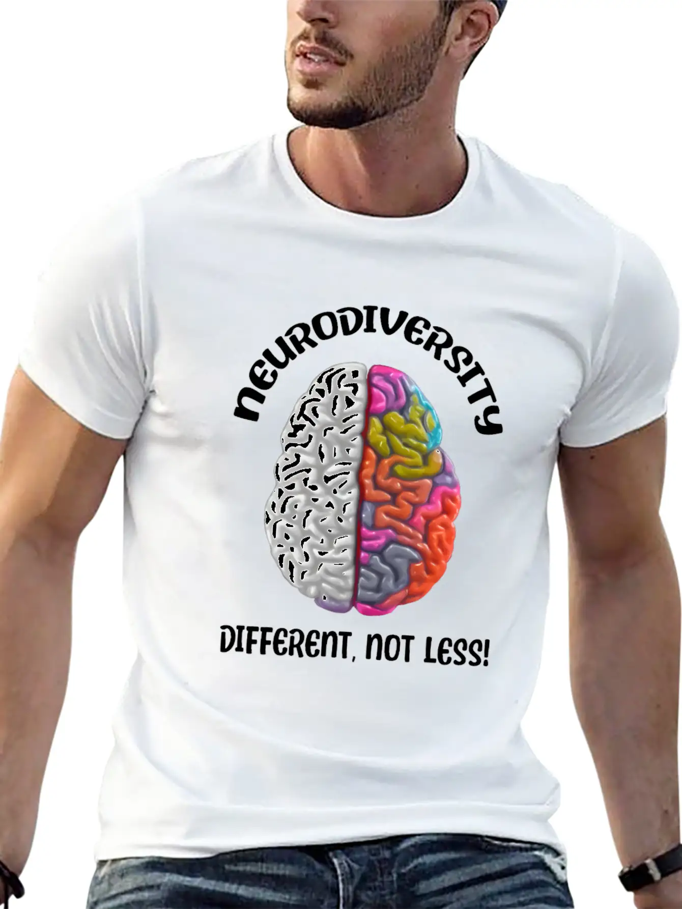 "Different, Not Less" Neurodiversity Timeless Short Sleeve Tee – Comfy And Minimalist Design