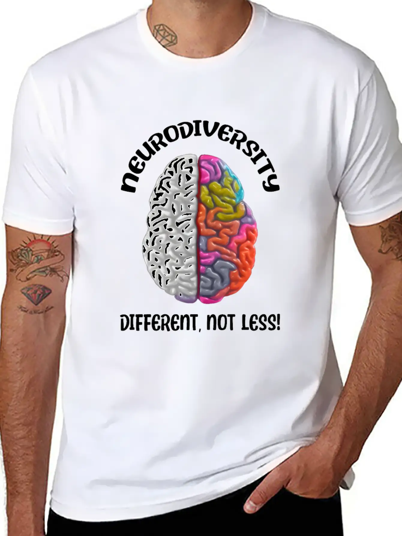 "Different, Not Less" Neurodiversity Timeless Short Sleeve Tee – Comfy And Minimalist Design