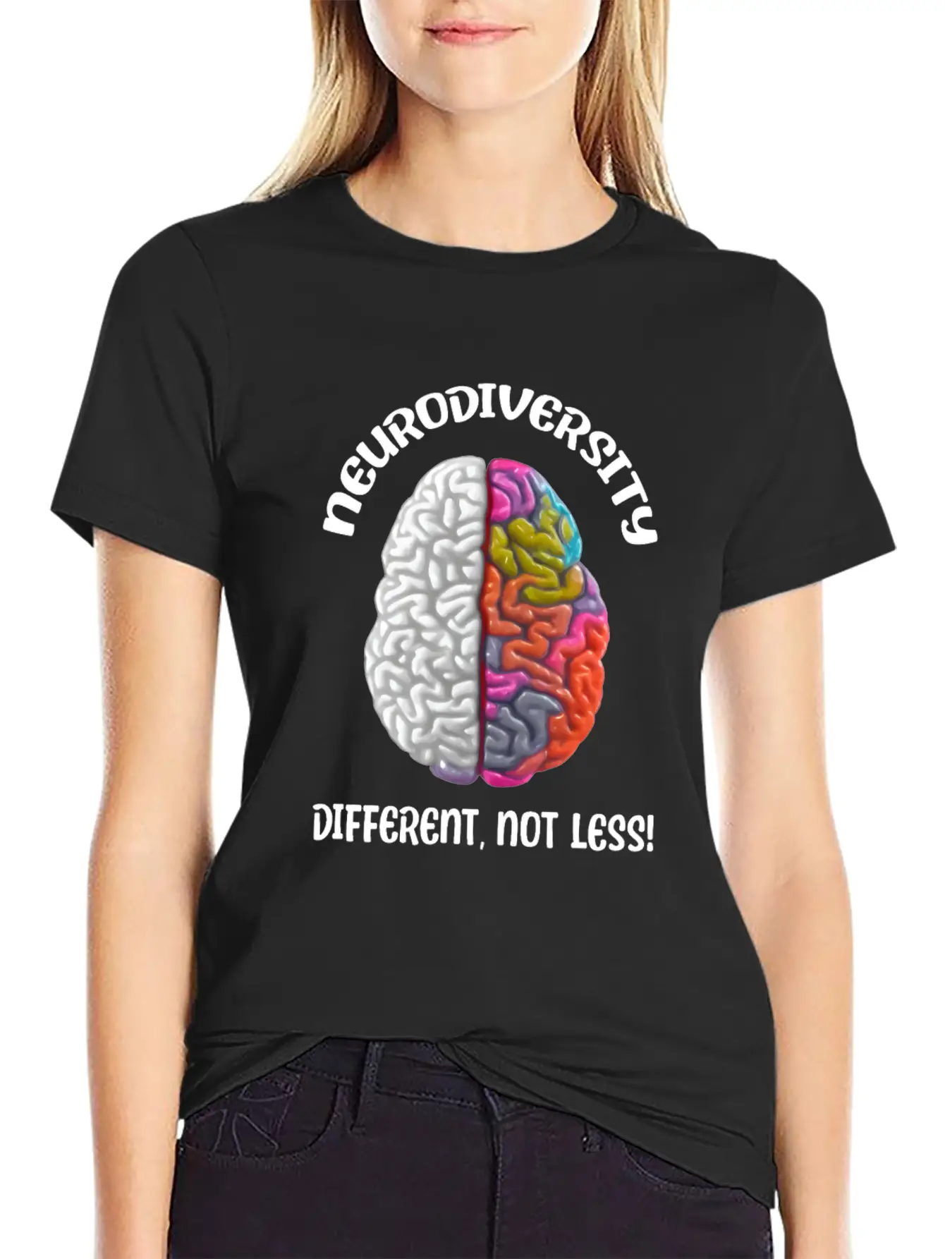 "Different, Not Less" Neurodiversity Timeless Short Sleeve Tee – Comfy And Minimalist Design