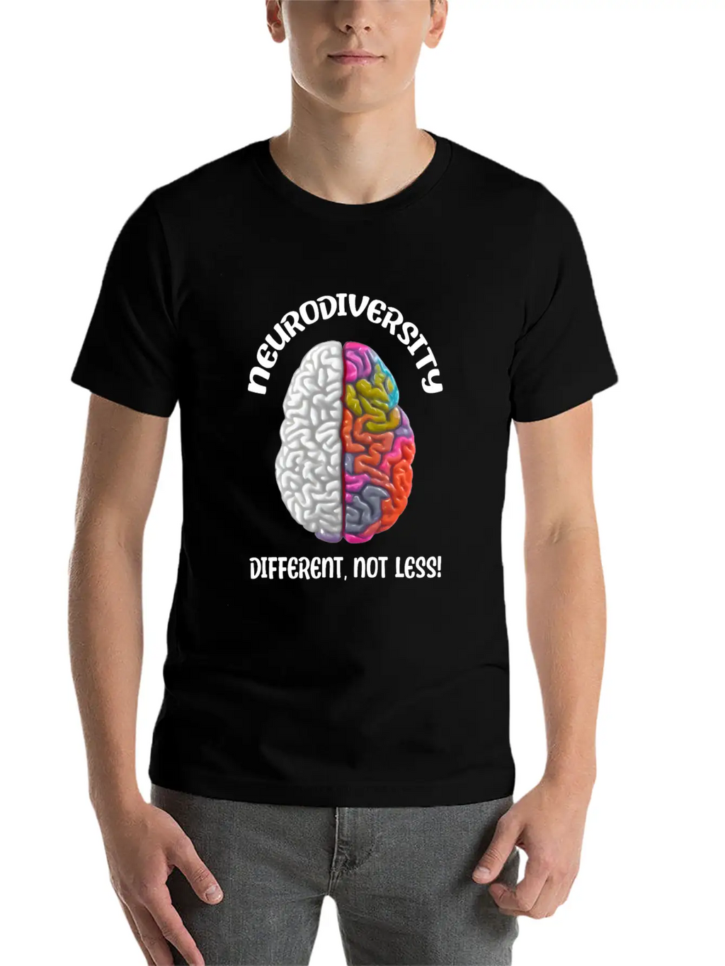"Different, Not Less" Neurodiversity Timeless Short Sleeve Tee – Comfy And Minimalist Design
