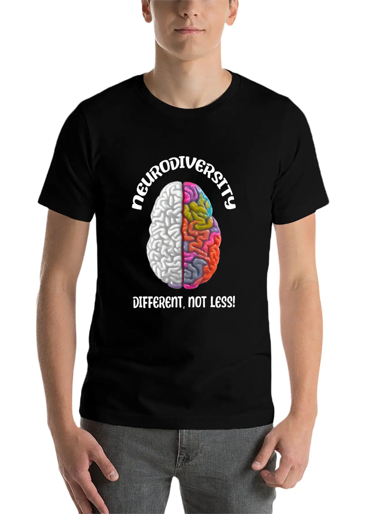 "Different, Not Less" Neurodiversity Timeless Short Sleeve Tee – Comfy And Minimalist Design