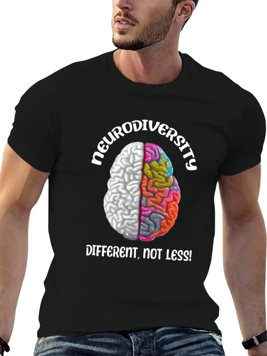 "Different, Not Less" Neurodiversity Timeless Short Sleeve Tee – Comfy And Minimalist Design