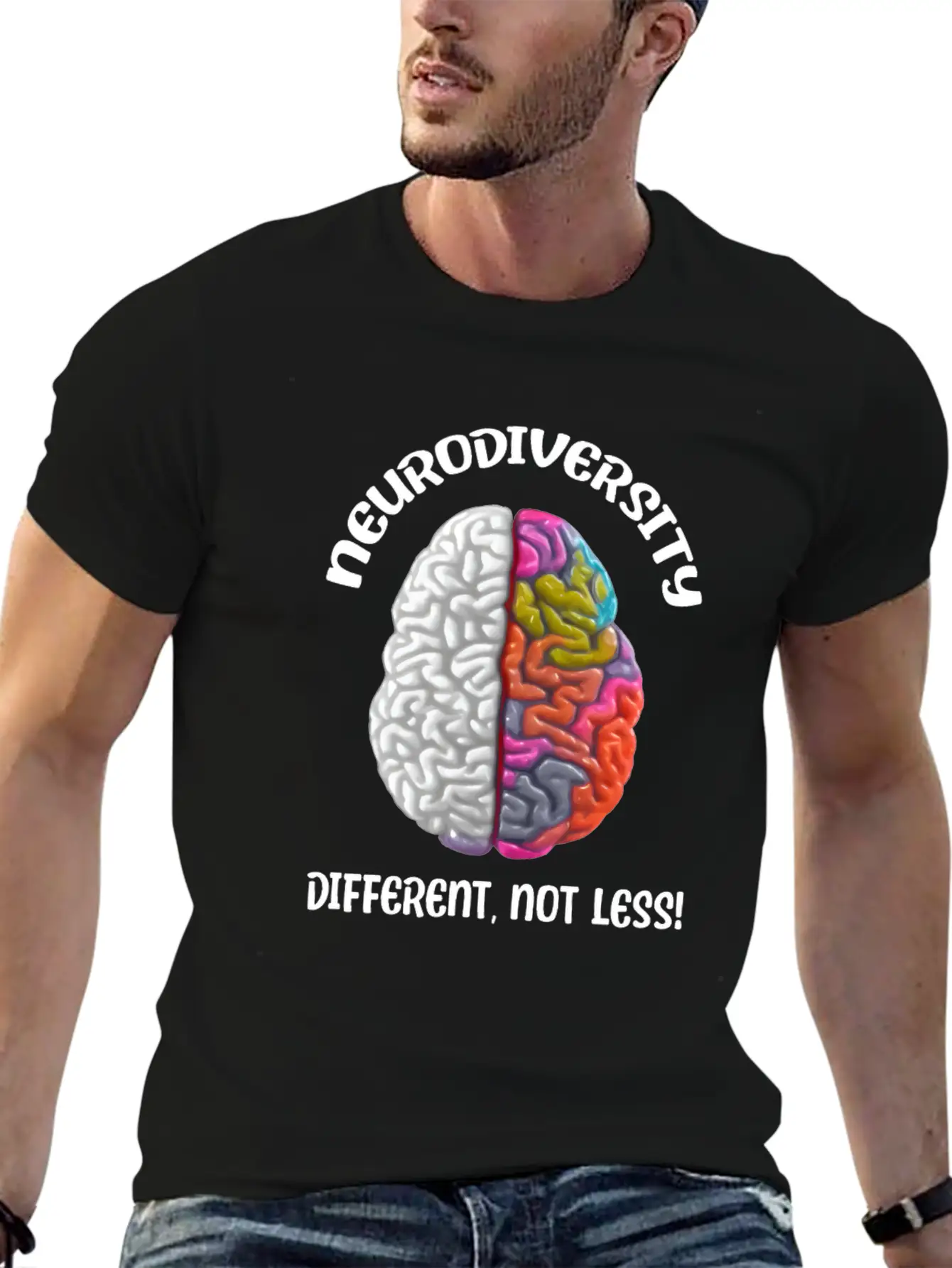 "Different, Not Less" Neurodiversity Timeless Short Sleeve Tee – Comfy And Minimalist Design