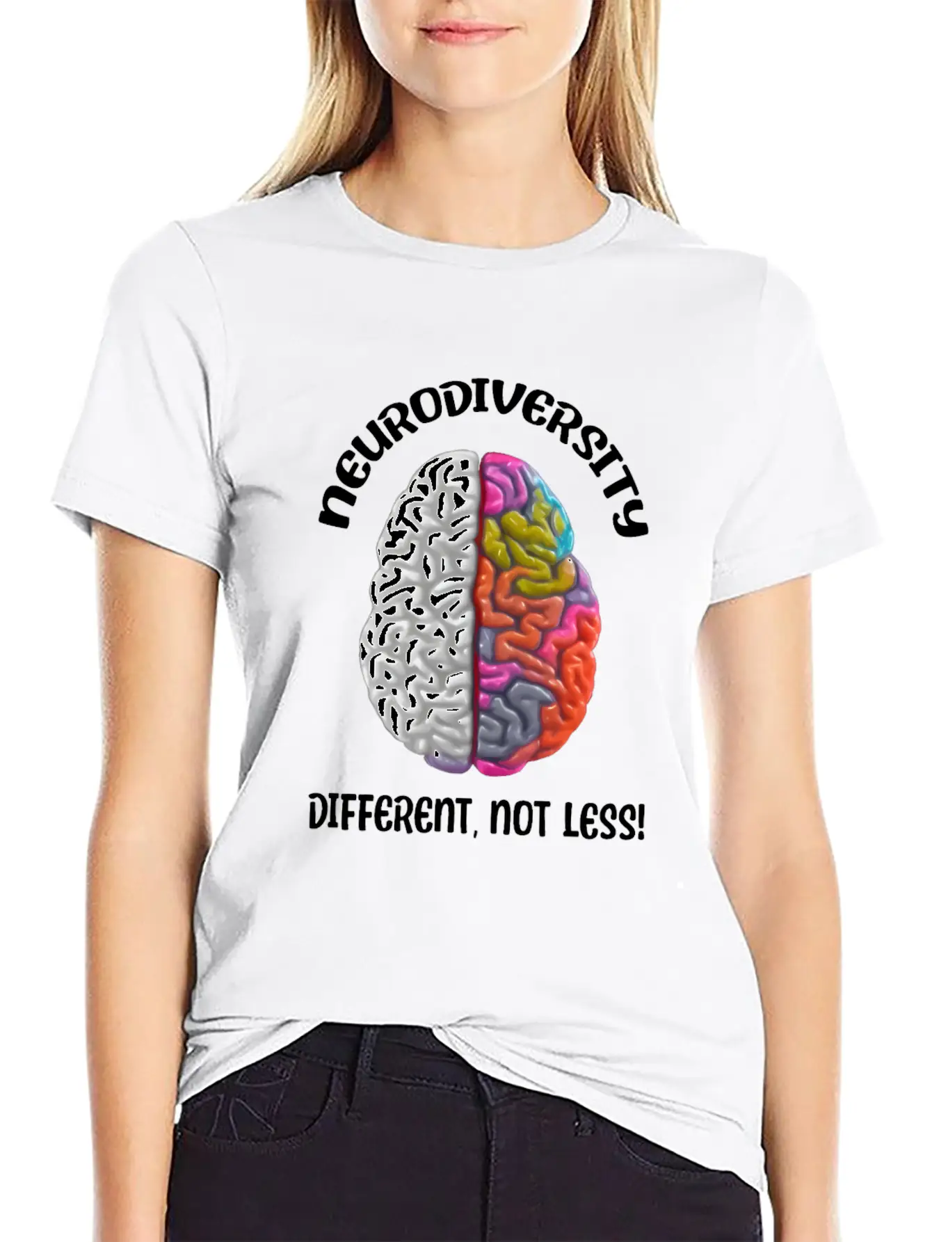 "Different, Not Less" Neurodiversity Timeless Short Sleeve Tee – Comfy And Minimalist Design