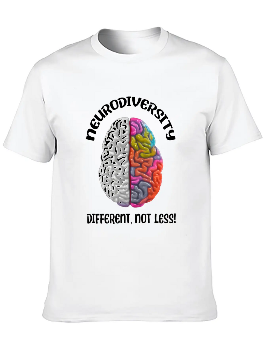 "Different, Not Less" Neurodiversity Timeless Short Sleeve Tee – Comfy And Minimalist Design