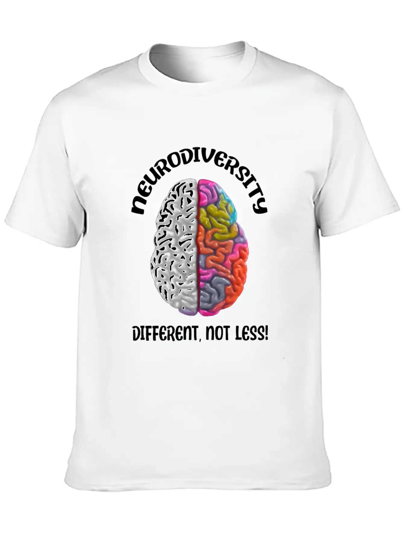 "Different, Not Less" Neurodiversity Timeless Short Sleeve Tee – Comfy And Minimalist Design