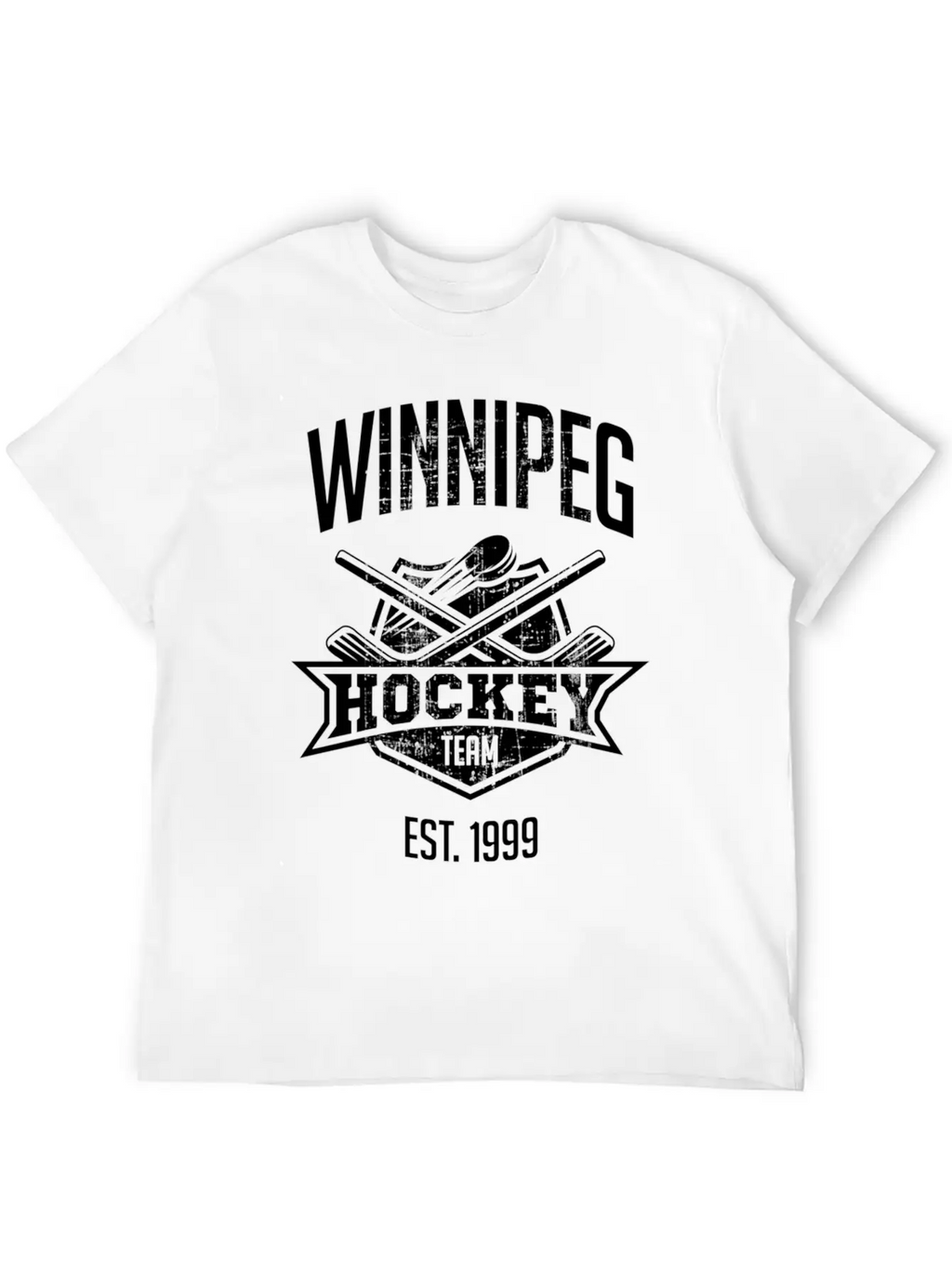 Distressed Jet Stic Puck Party Gameday Fan Timeless Short Sleeve Tee – Comfy And Minimalist Design