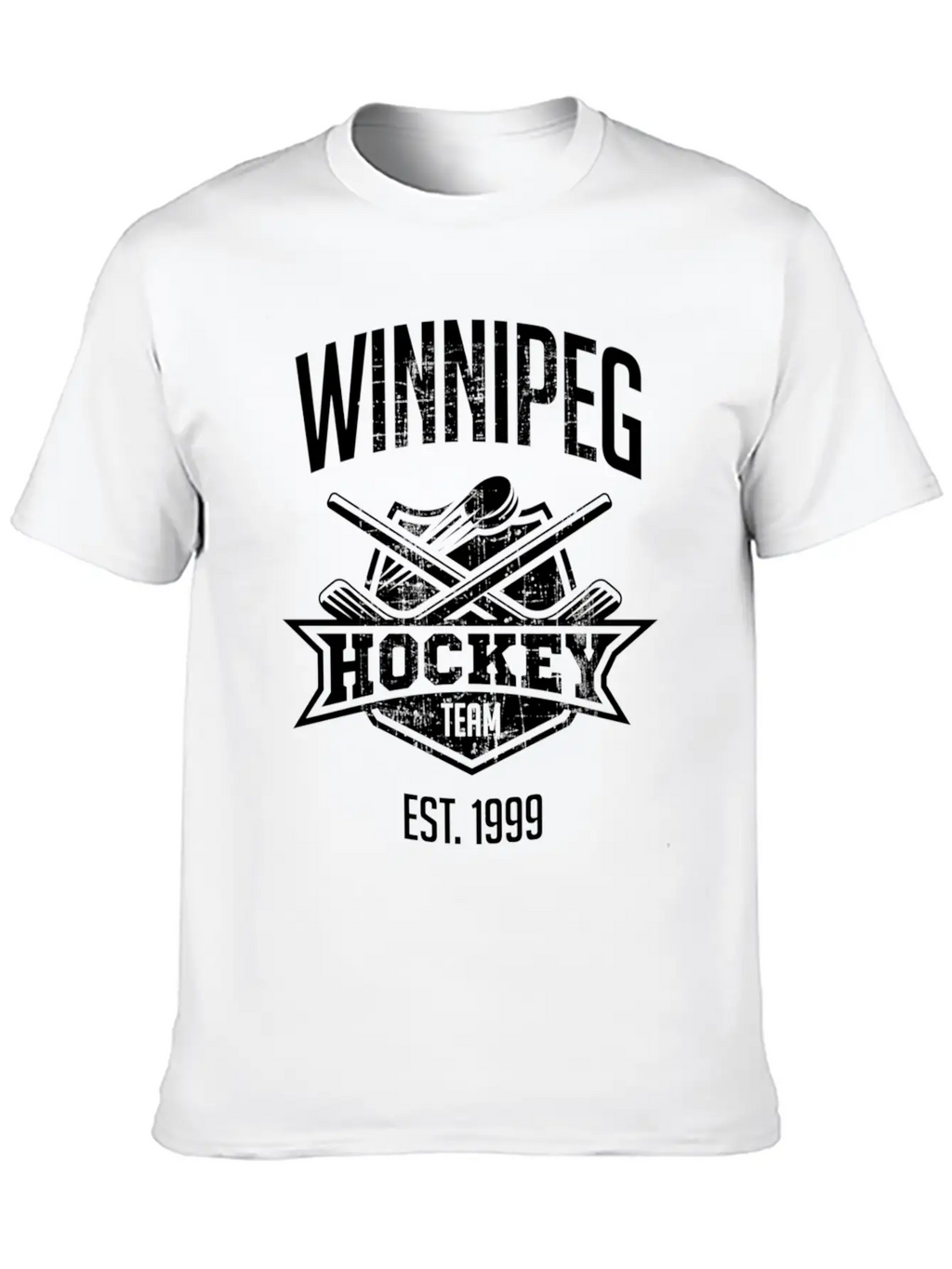 Distressed Jet Stic Puck Party Gameday Fan Timeless Short Sleeve Tee – Comfy And Minimalist Design