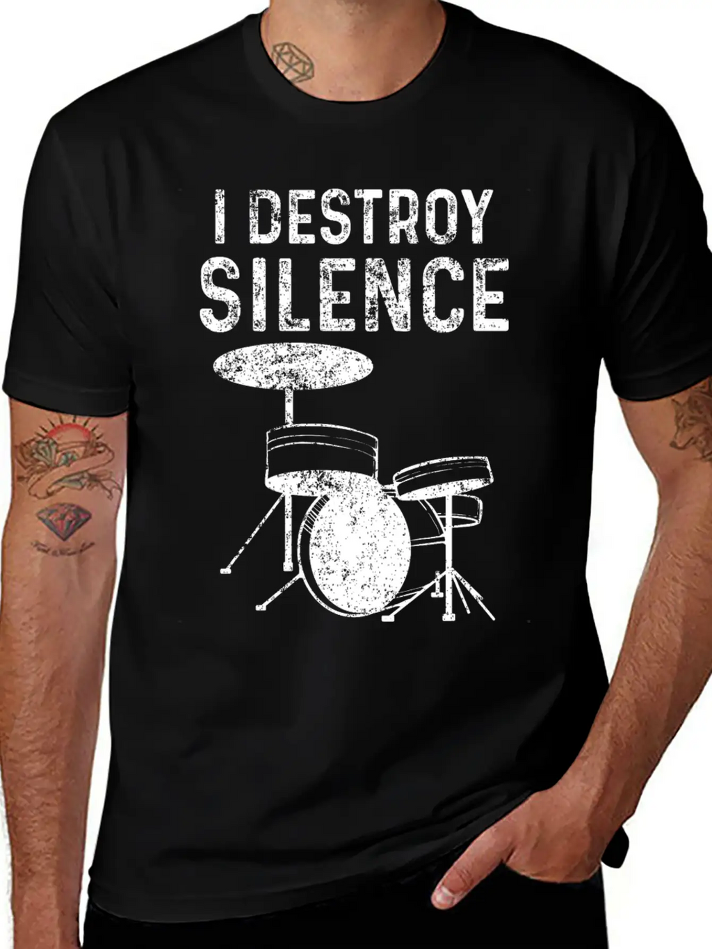 Drums Silence Destroy According To Drummer Timeless Short Sleeve Tee – Comfy And Minimalist Design
