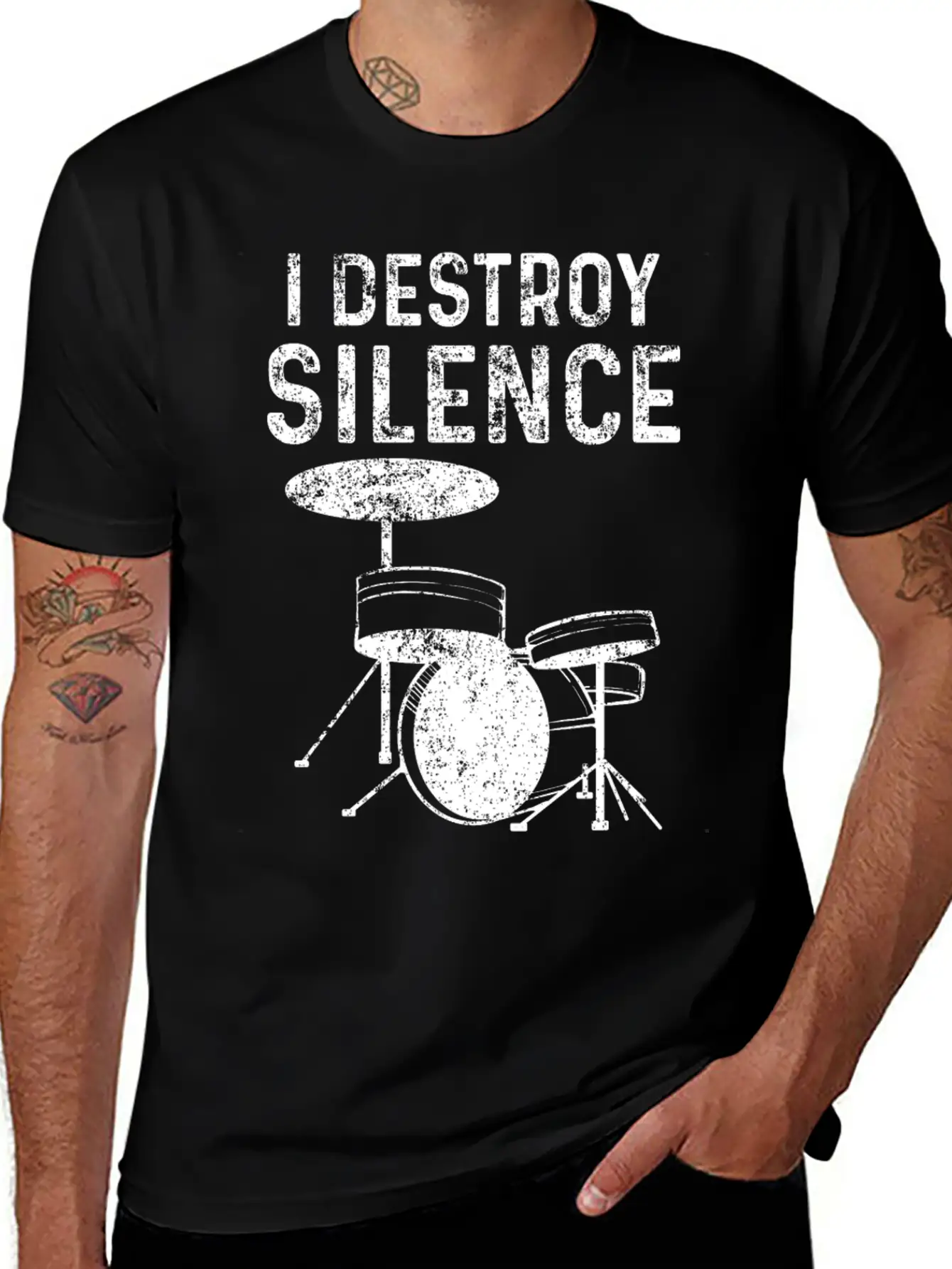 Drums Silence Destroy According To Drummer Timeless Short Sleeve Tee – Comfy And Minimalist Design