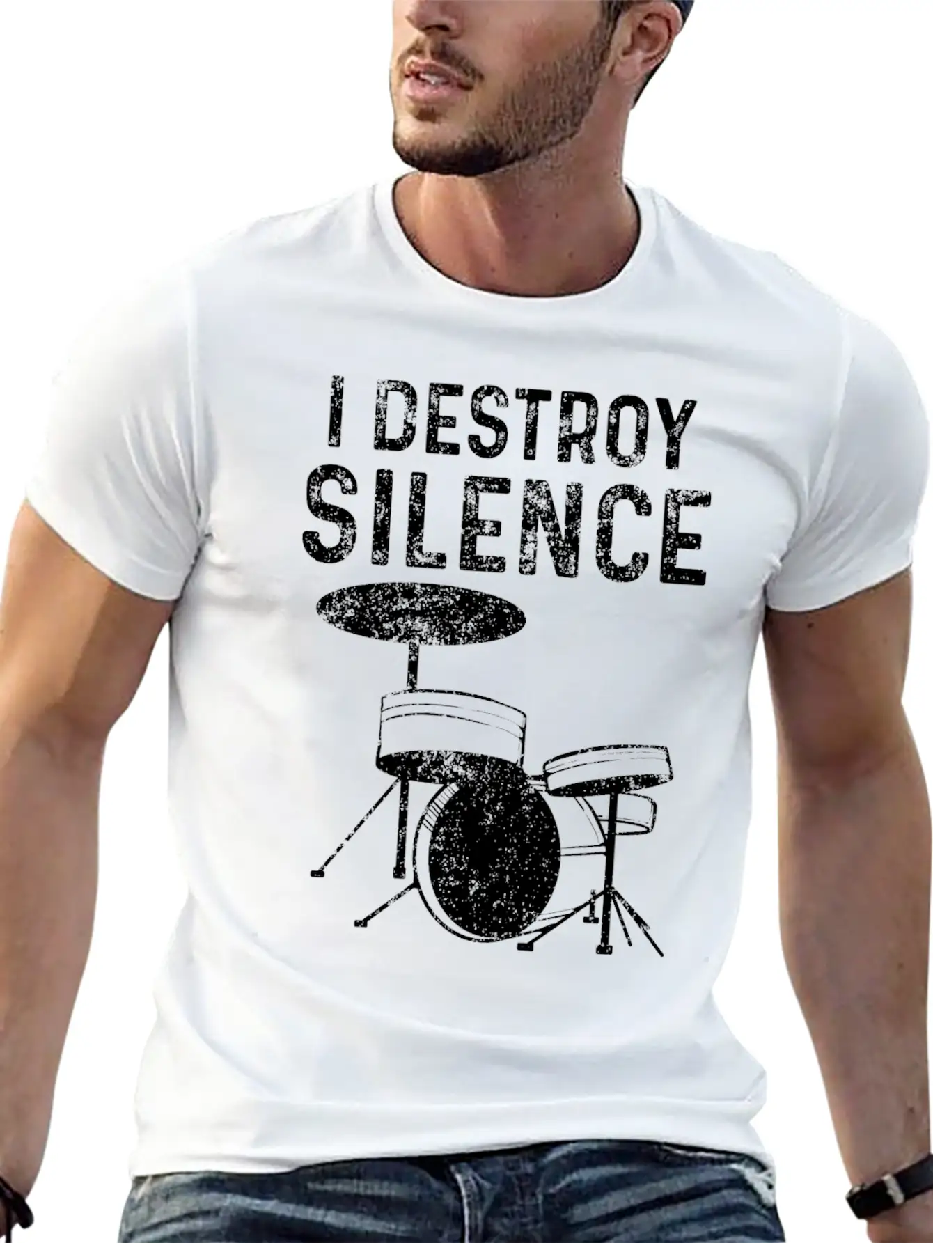 Drums Silence Destroy According To Drummer Timeless Short Sleeve Tee – Comfy And Minimalist Design