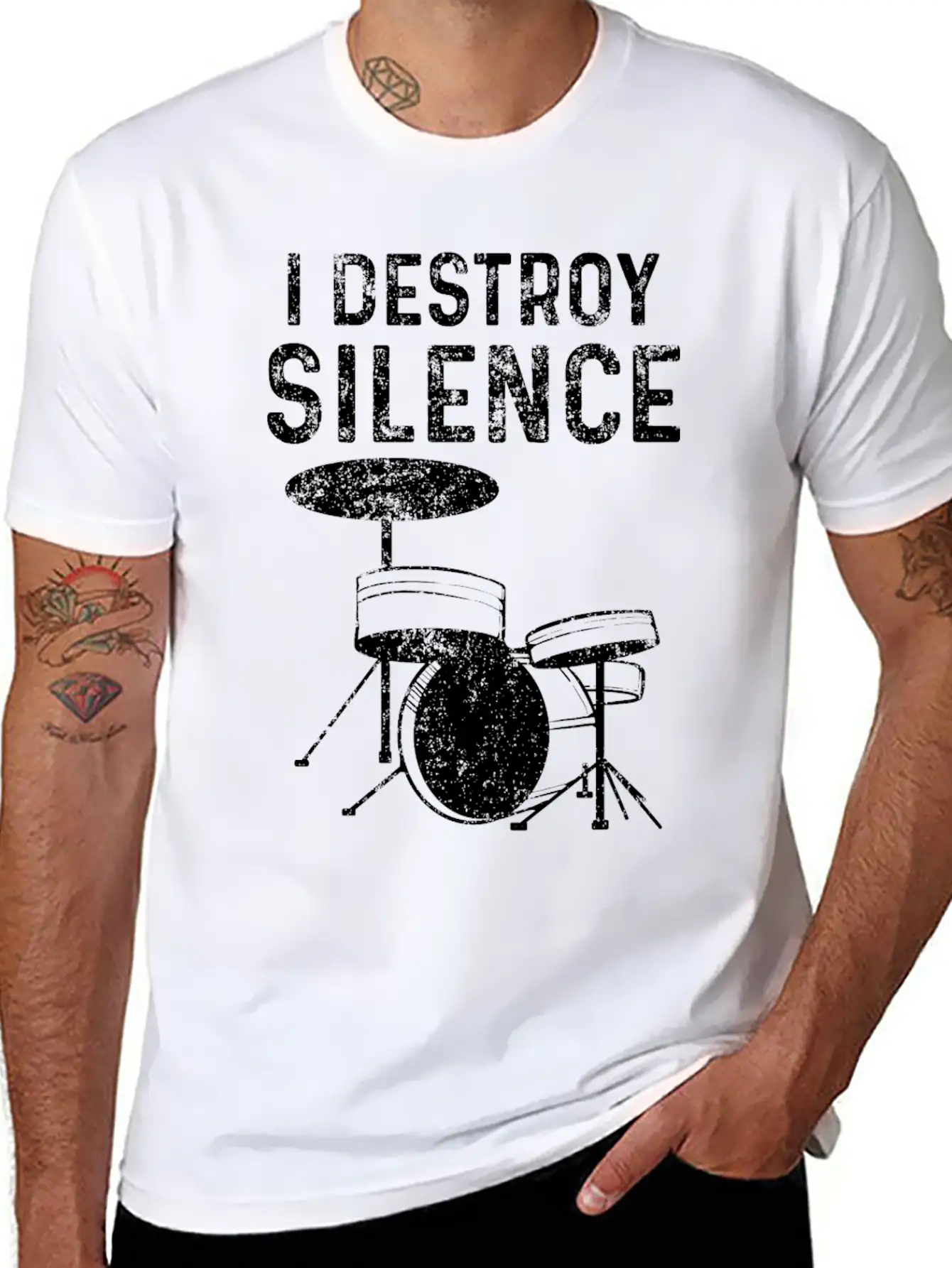 Drums Silence Destroy According To Drummer Timeless Short Sleeve Tee – Comfy And Minimalist Design