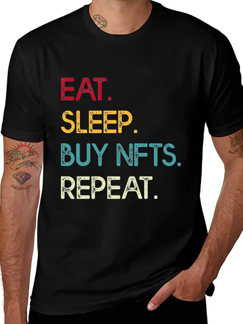 Eat Sleep Buy Nfts Modern Fit Casual T-Shirt – Clean And Versatile Design