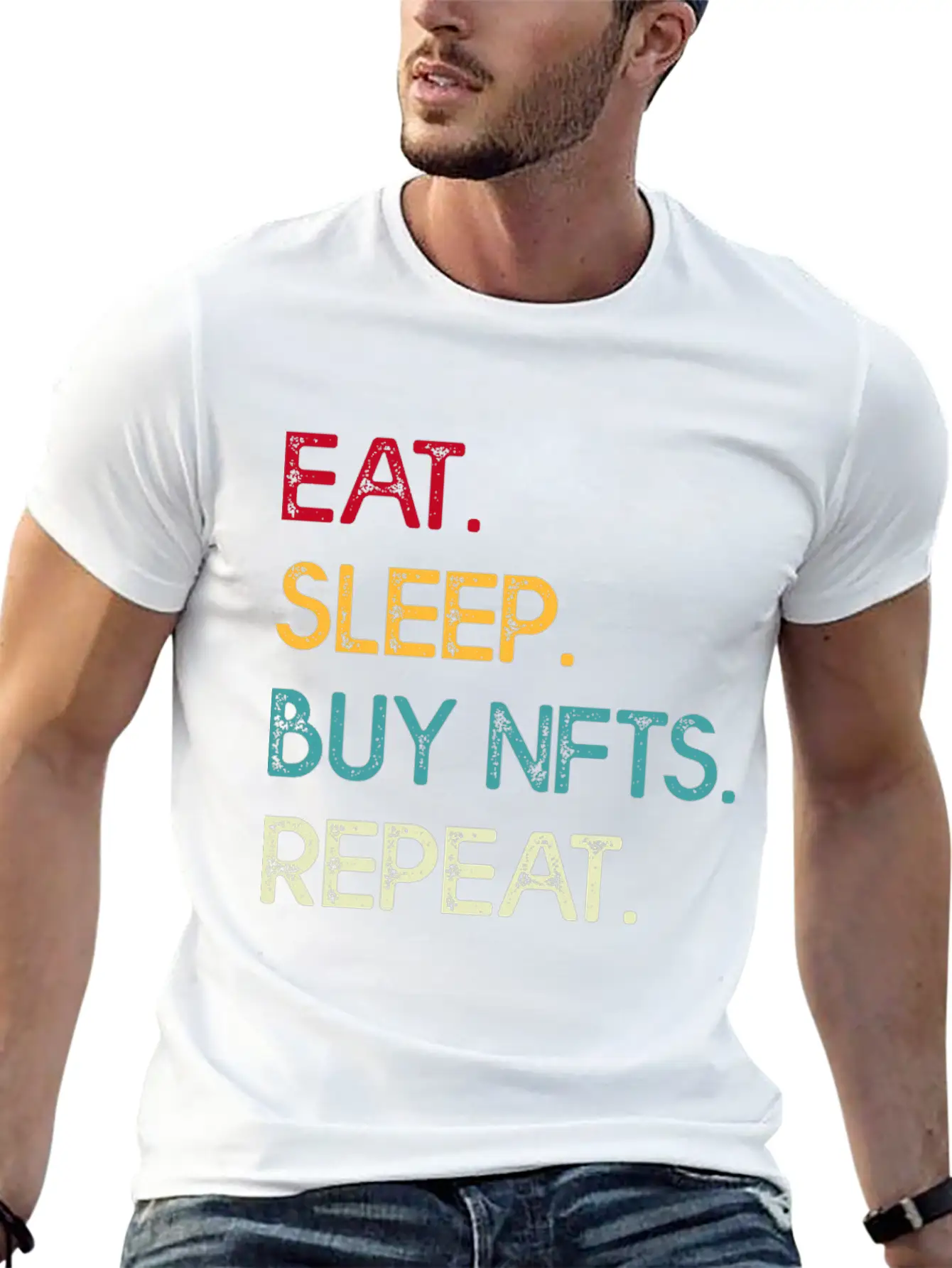 Eat Sleep Buy Nfts Modern Fit Casual T-Shirt – Clean And Versatile Design