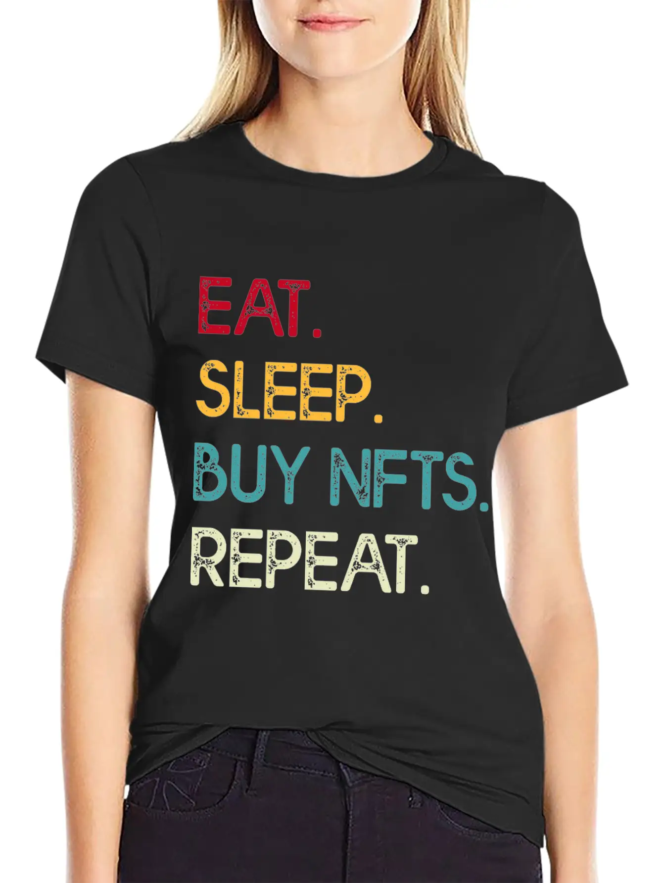 Eat Sleep Buy Nfts Modern Fit Casual T-Shirt – Clean And Versatile Design