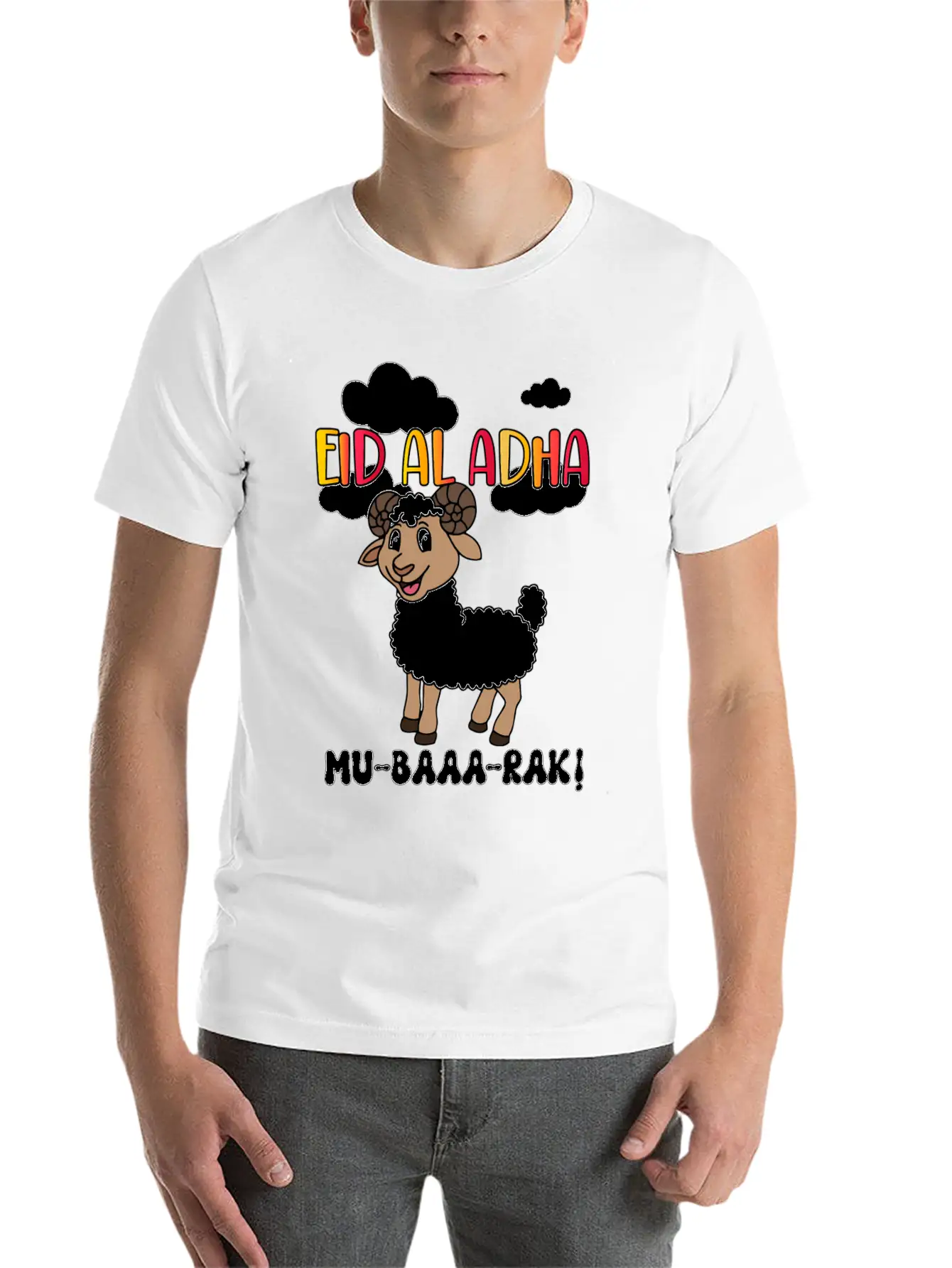 Eid Al Adha Mubarak Muslims Essential Unisex Summer Tee – Soft Cotton Casual Fit