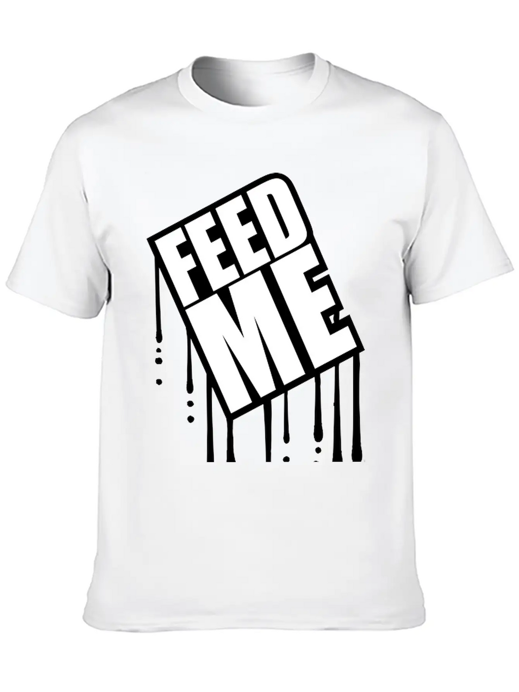 Feed Me Graffiti Drop Stamp Overweight Fat Fat Log Essential Unisex Summer Tee – Soft Cotton Casual Fit