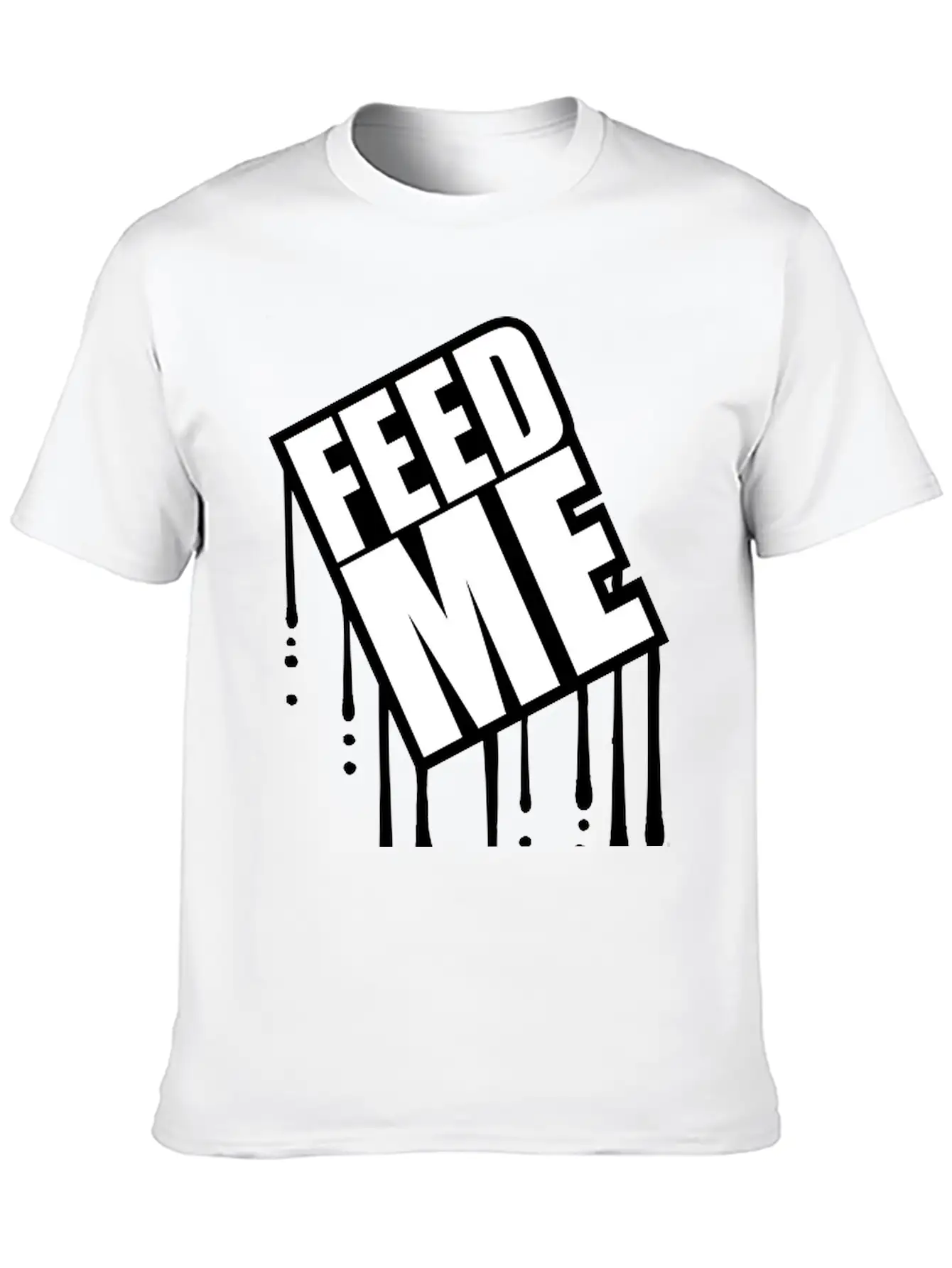 Feed Me Graffiti Drop Stamp Overweight Fat Fat Log Essential Unisex Summer Tee – Soft Cotton Casual Fit