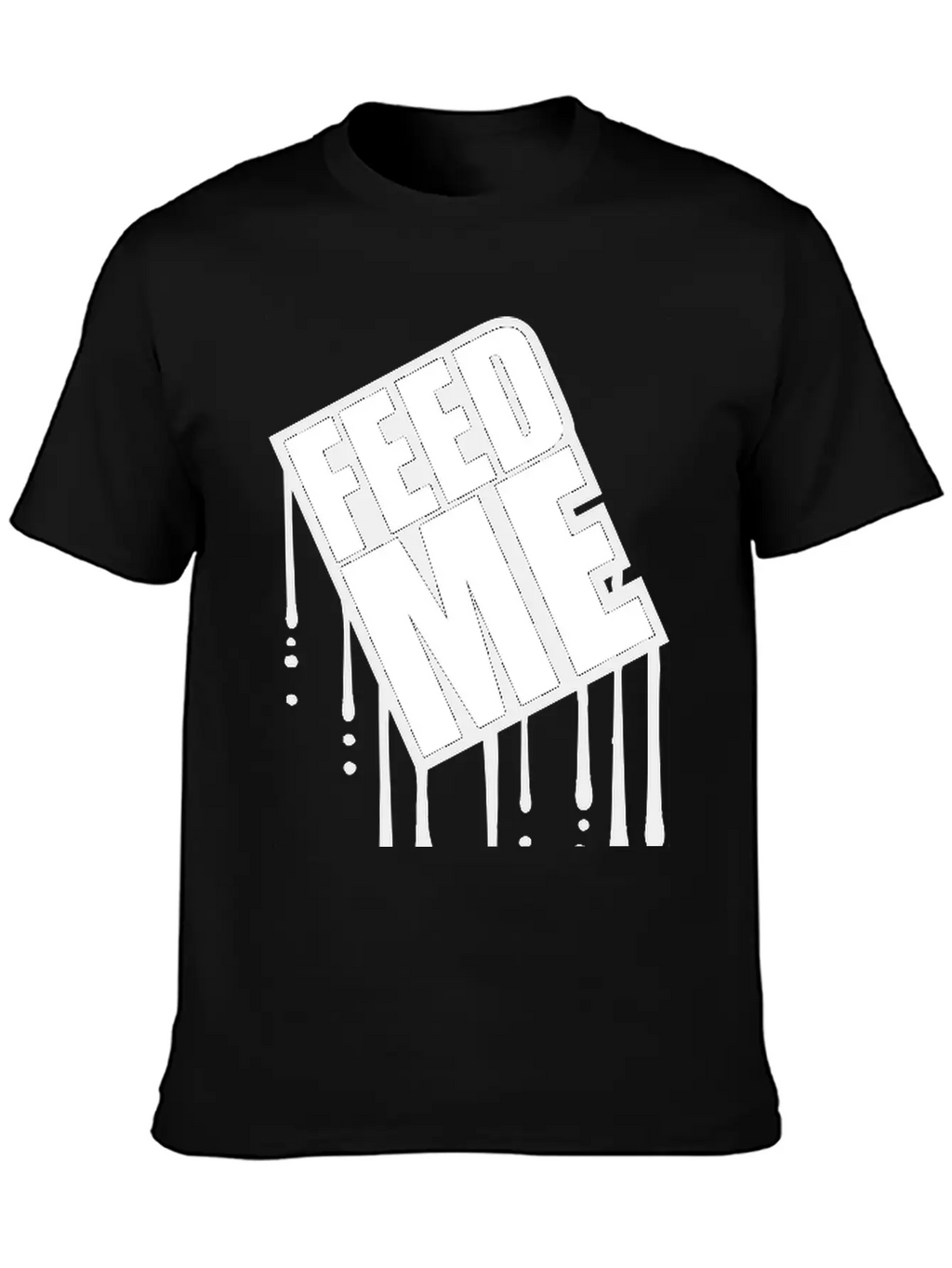 Feed Me Graffiti Drop Stamp Overweight Fat Fat Log Essential Unisex Summer Tee – Soft Cotton Casual Fit