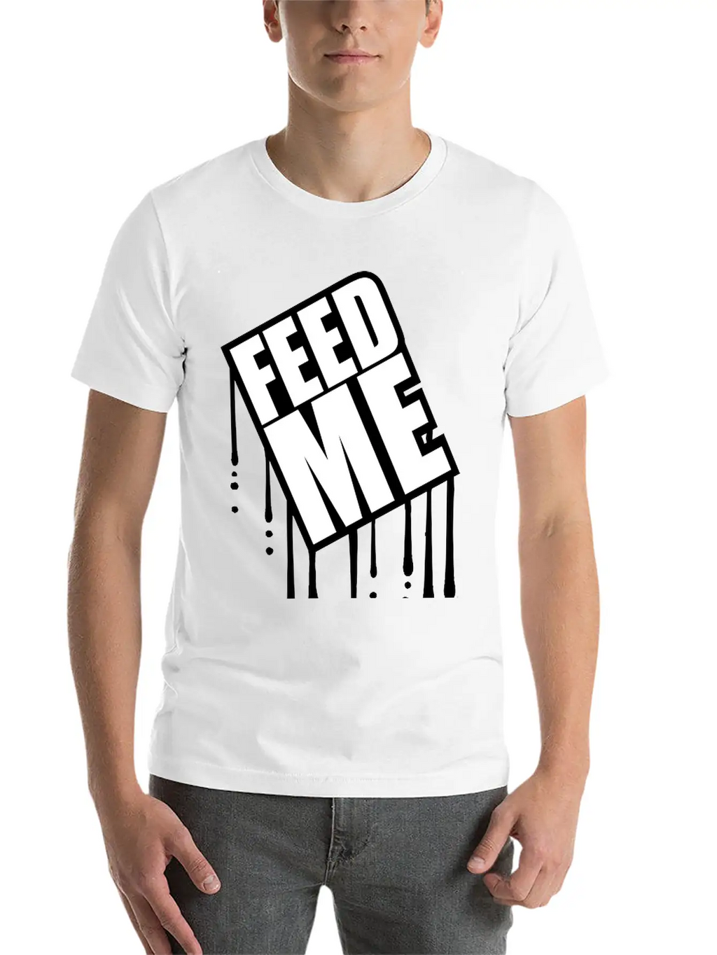 Feed Me Graffiti Drop Stamp Overweight Fat Fat Log Essential Unisex Summer Tee – Soft Cotton Casual Fit