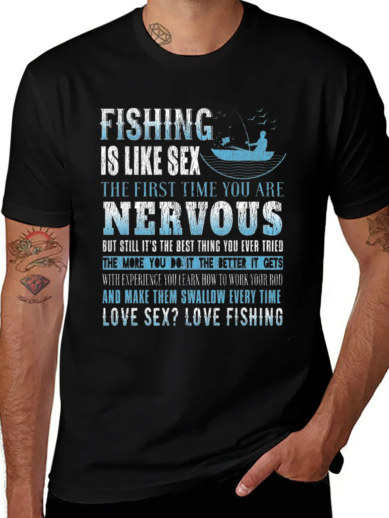 Fishing Fish Fisherman Fishing Rod Fish Hook Gift Modern Fit Casual T-Shirt – Clean And Versatile Design