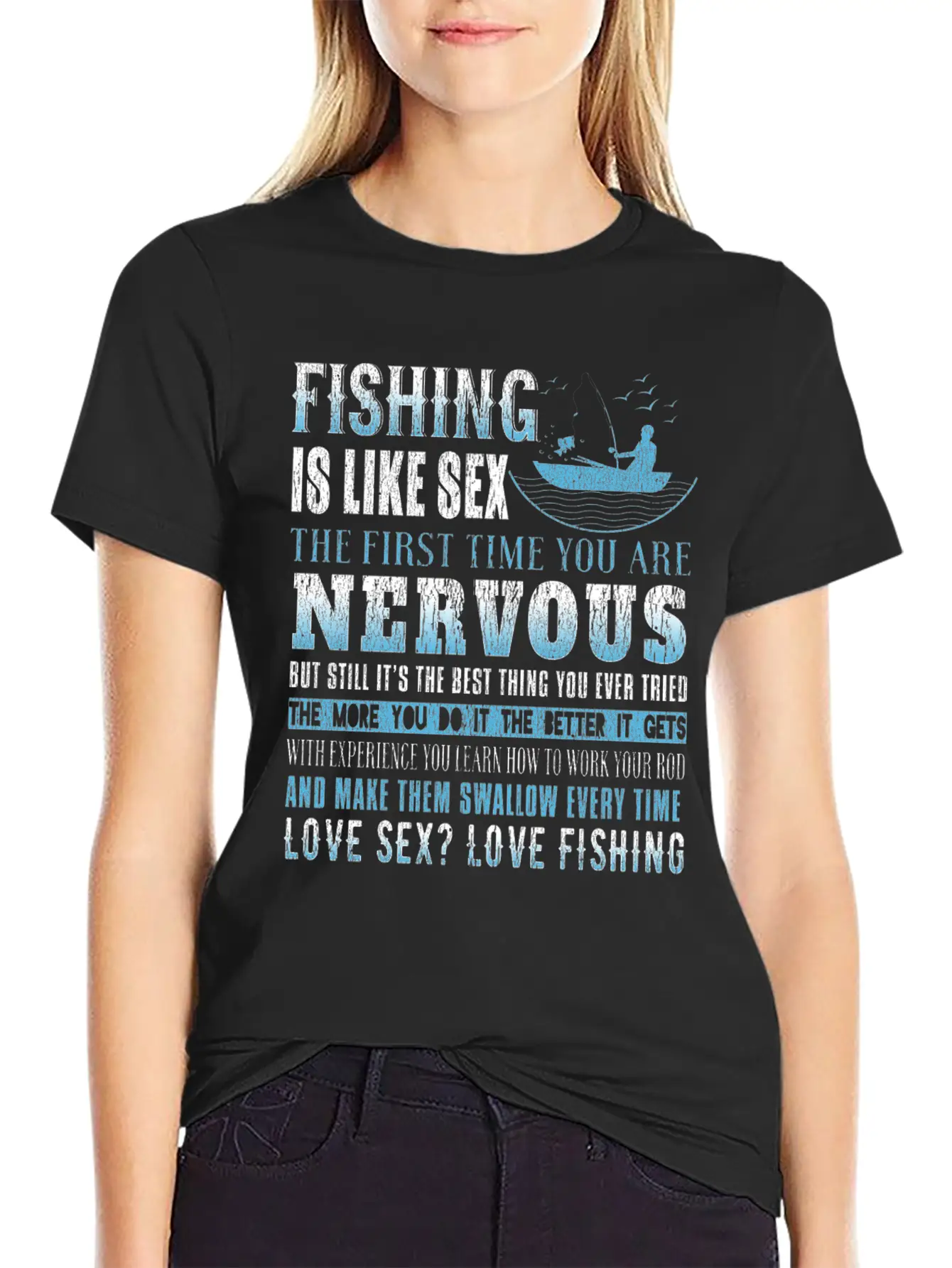 Fishing Fish Fisherman Fishing Rod Fish Hook Gift Modern Fit Casual T-Shirt – Clean And Versatile Design